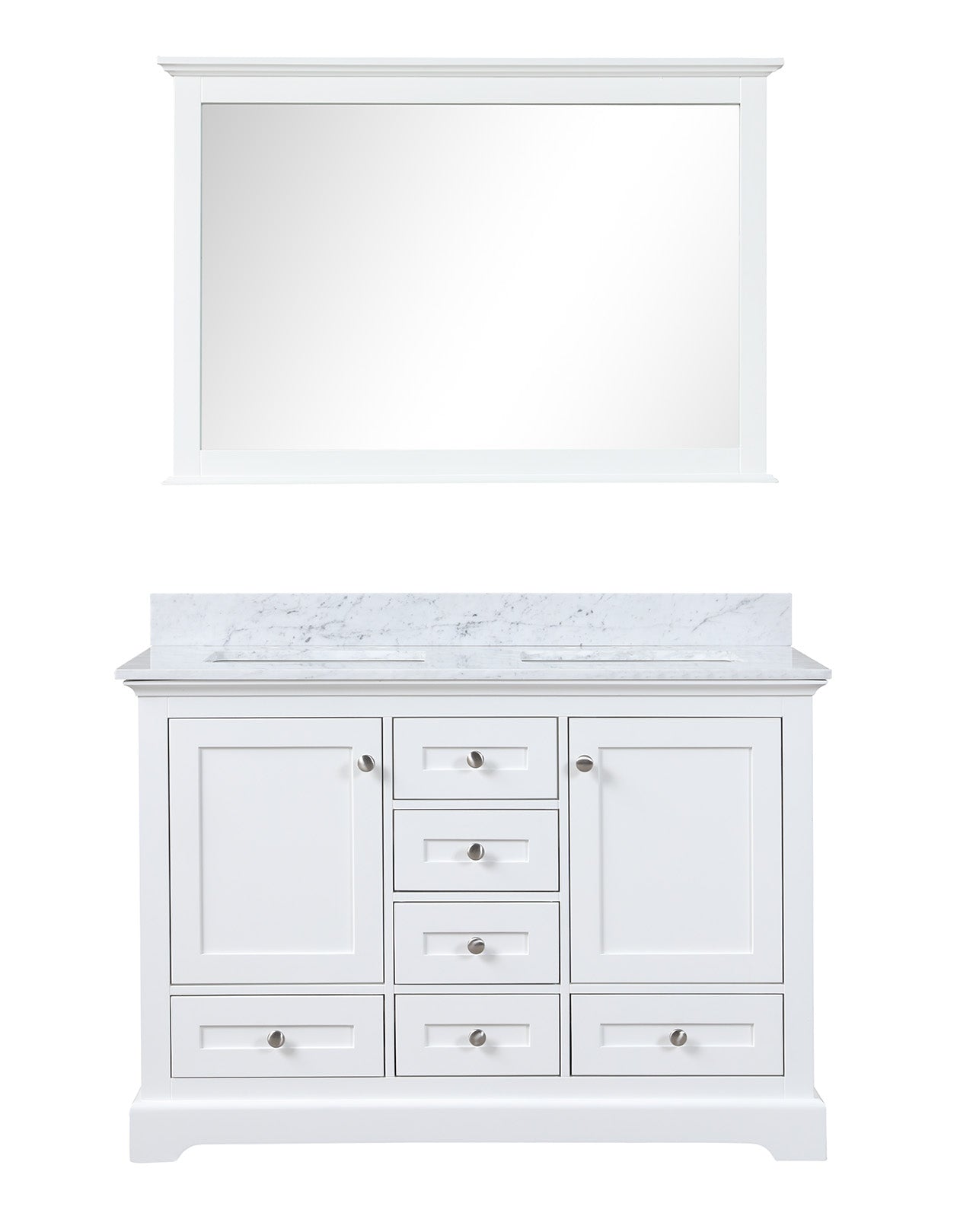 Dukes 48 in. W x 22 in. D White Double Bath Vanity