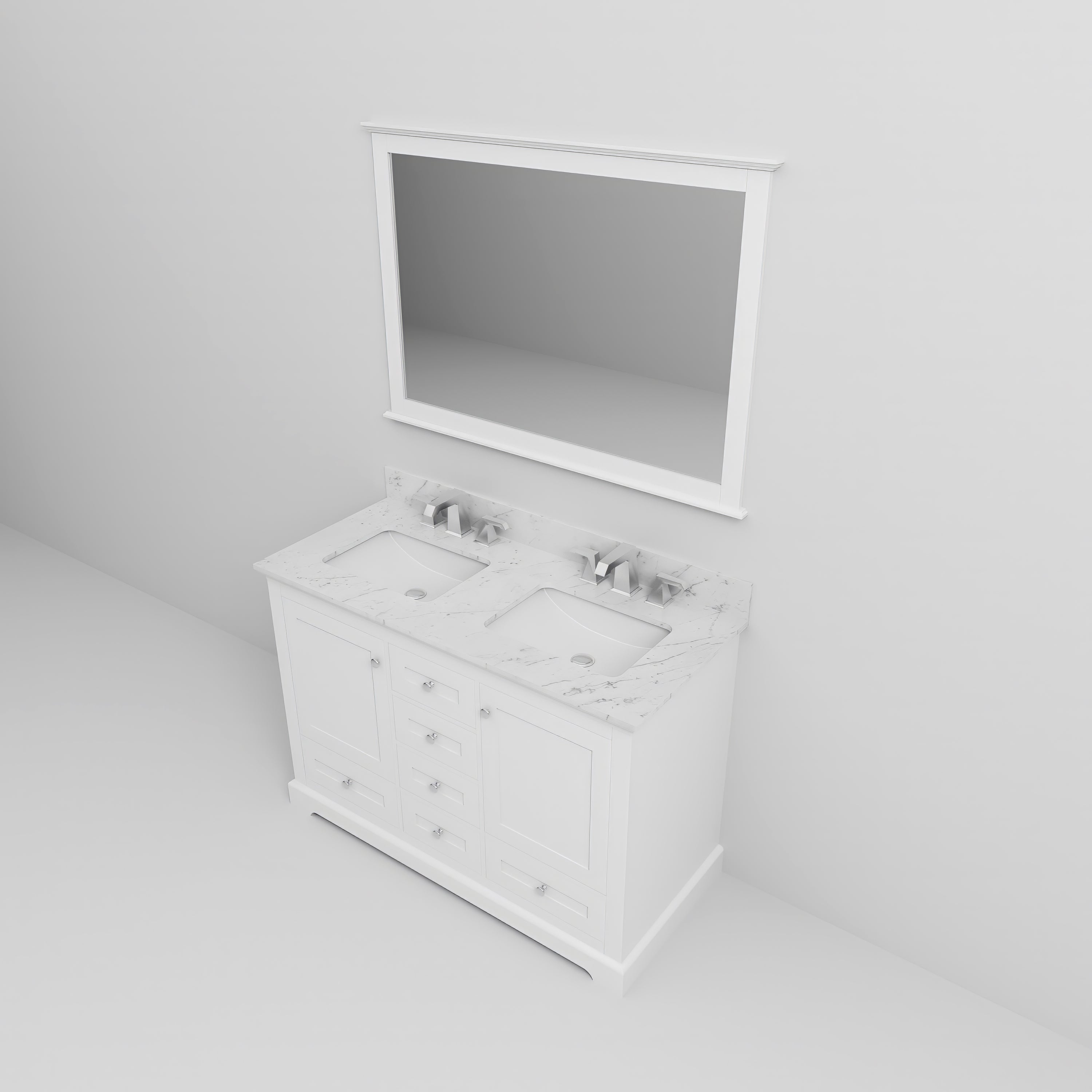 Dukes 48 in. W x 22 in. D White Double Bath Vanity