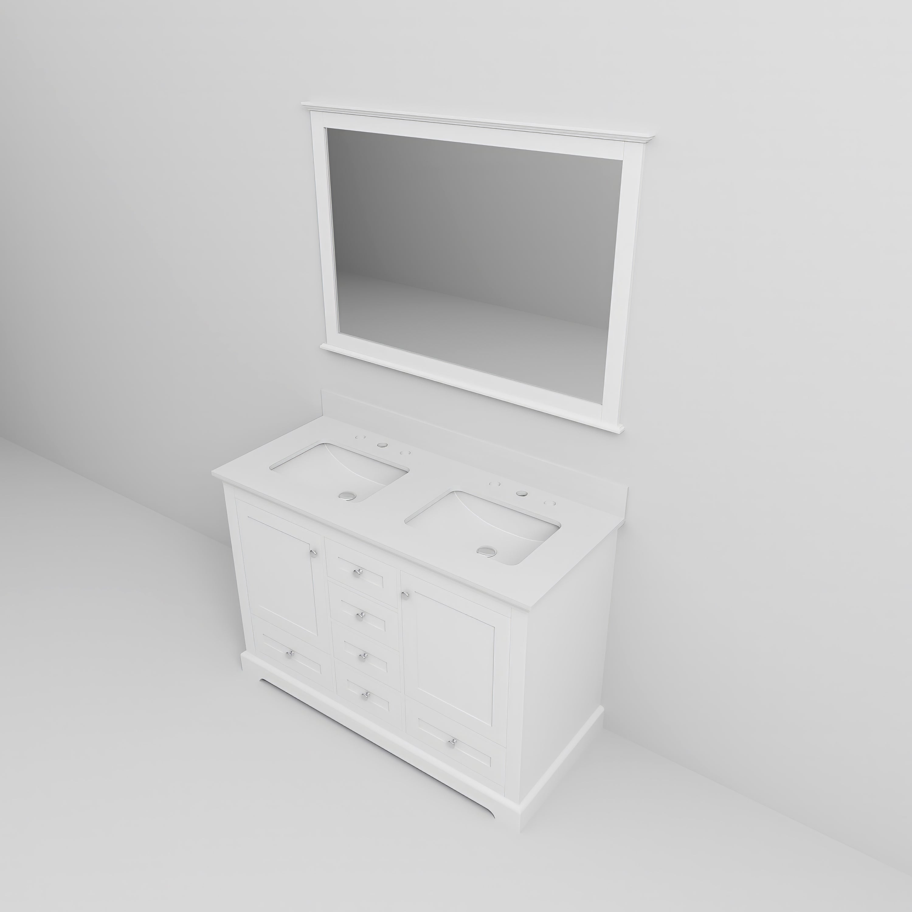 Dukes 48 in. W x 22 in. D White Double Bath Vanity