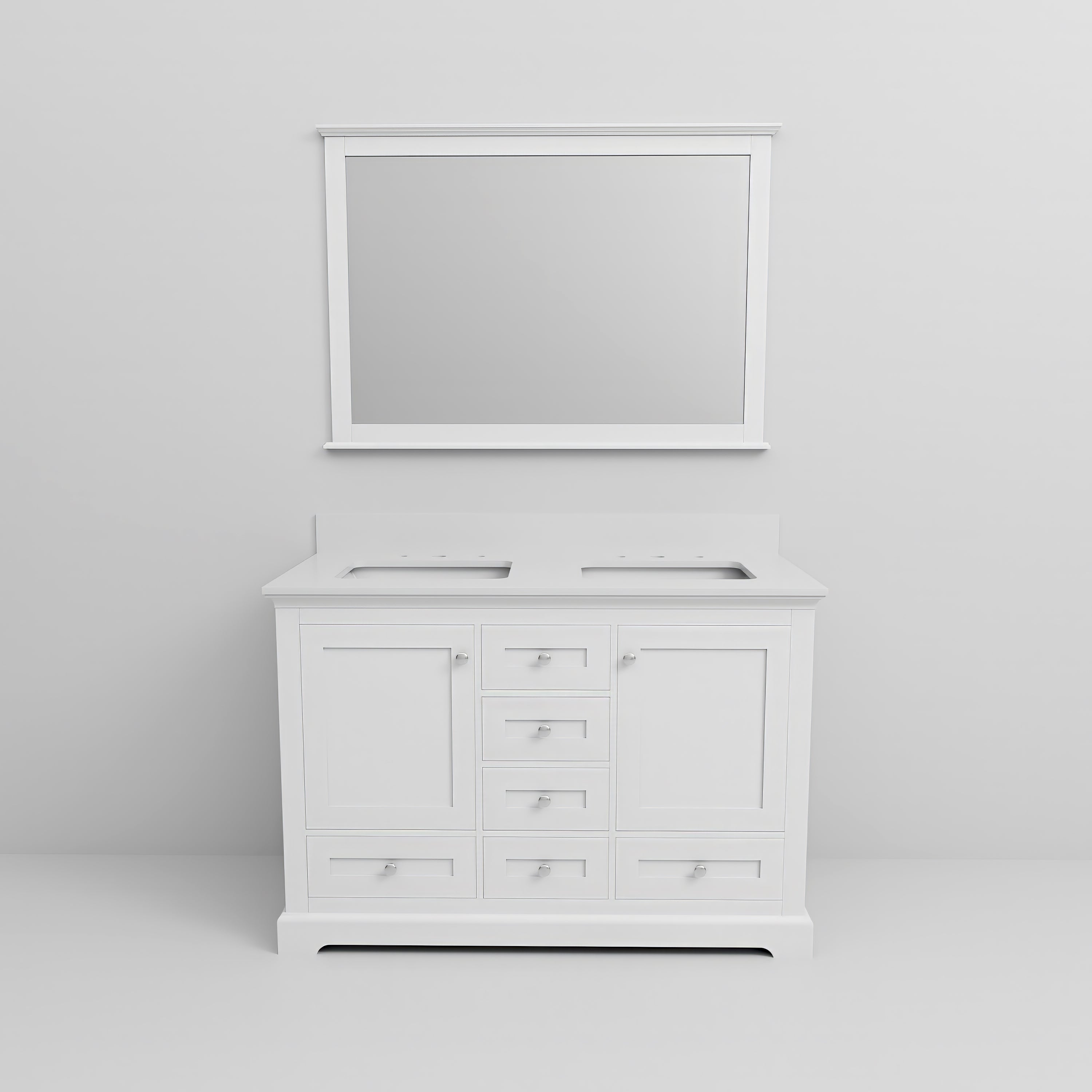 Dukes 48 in. W x 22 in. D White Double Bath Vanity