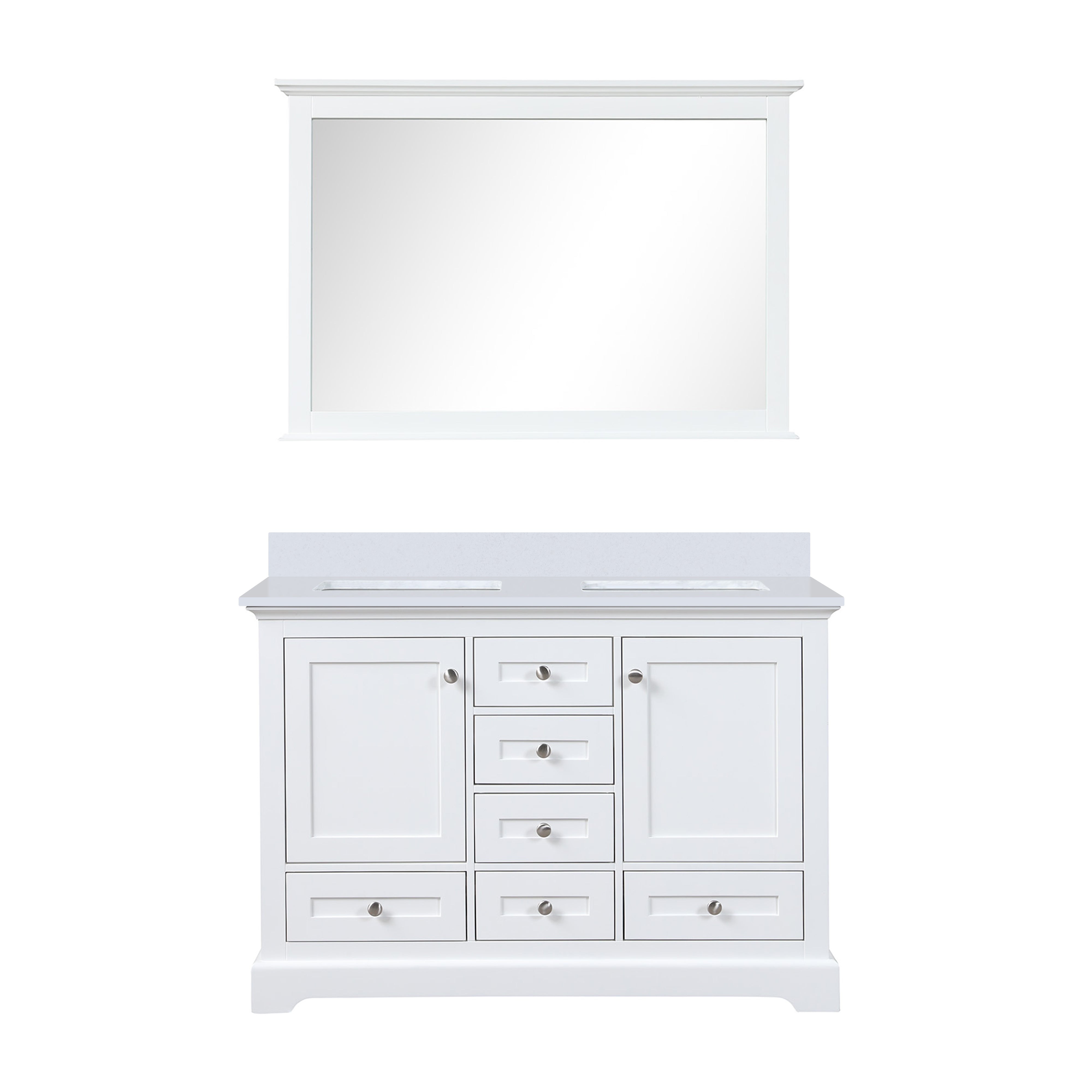 Dukes 48 in. W x 22 in. D White Double Bath Vanity