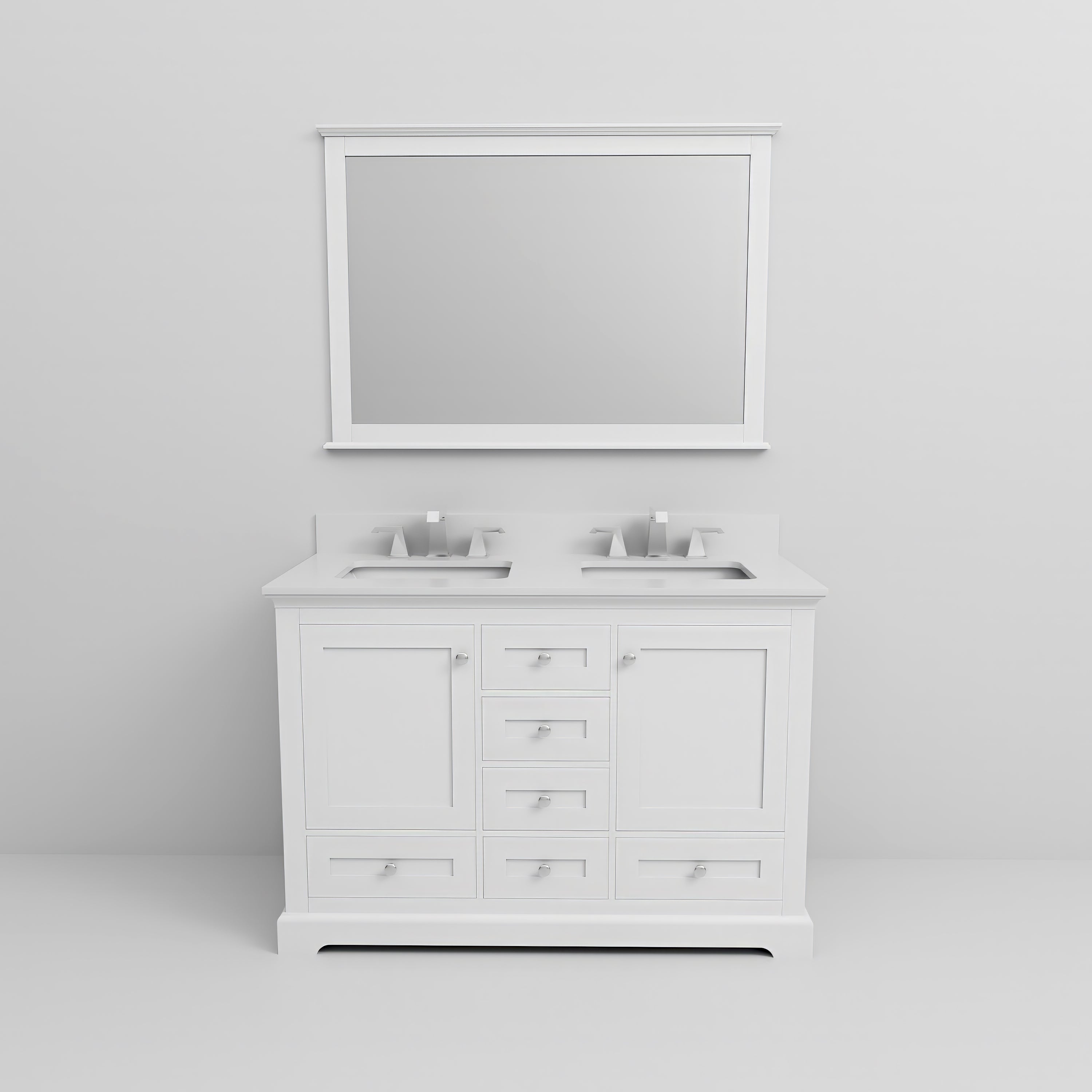 Dukes 48 in. W x 22 in. D White Double Bath Vanity