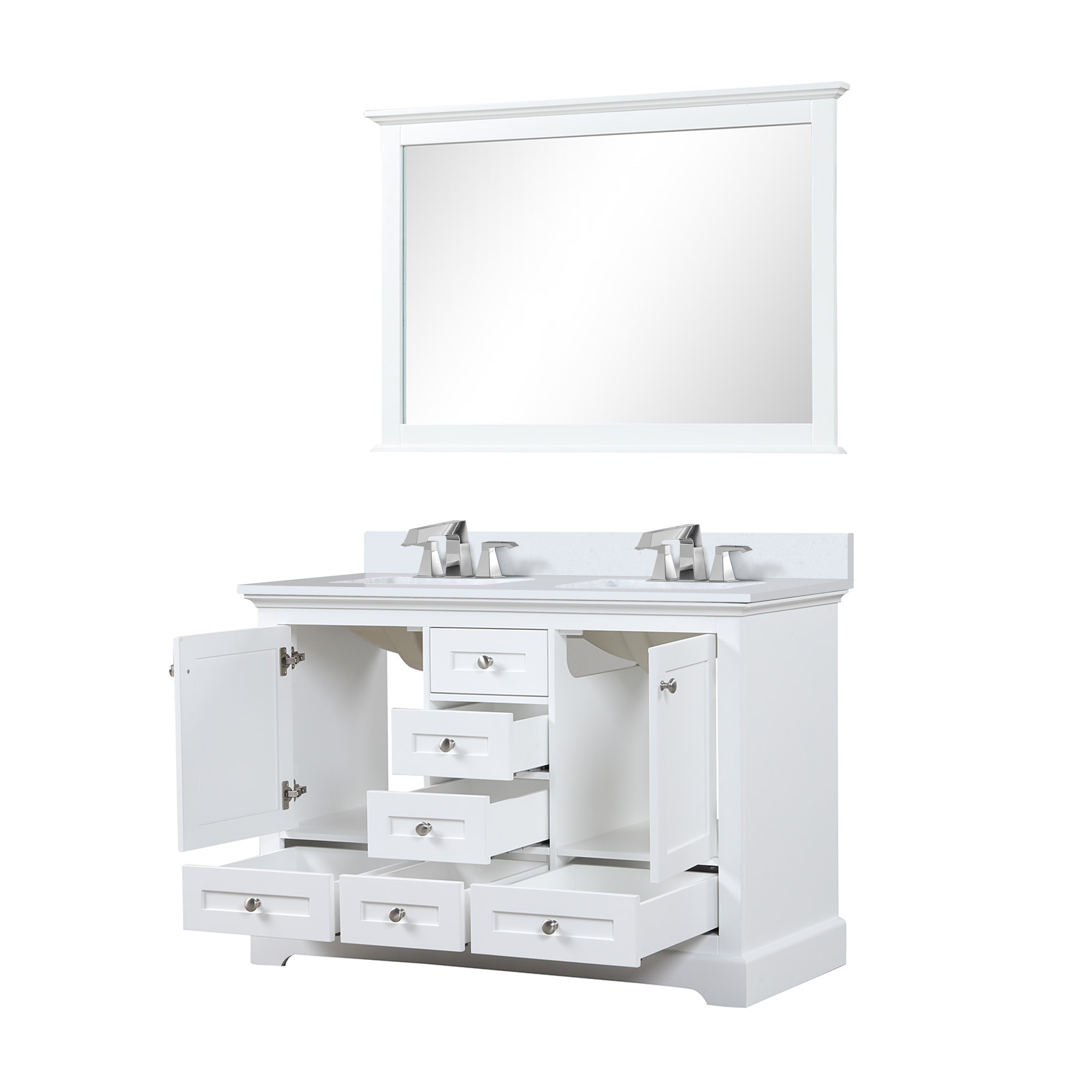 Dukes 48 in. W x 22 in. D White Double Bath Vanity