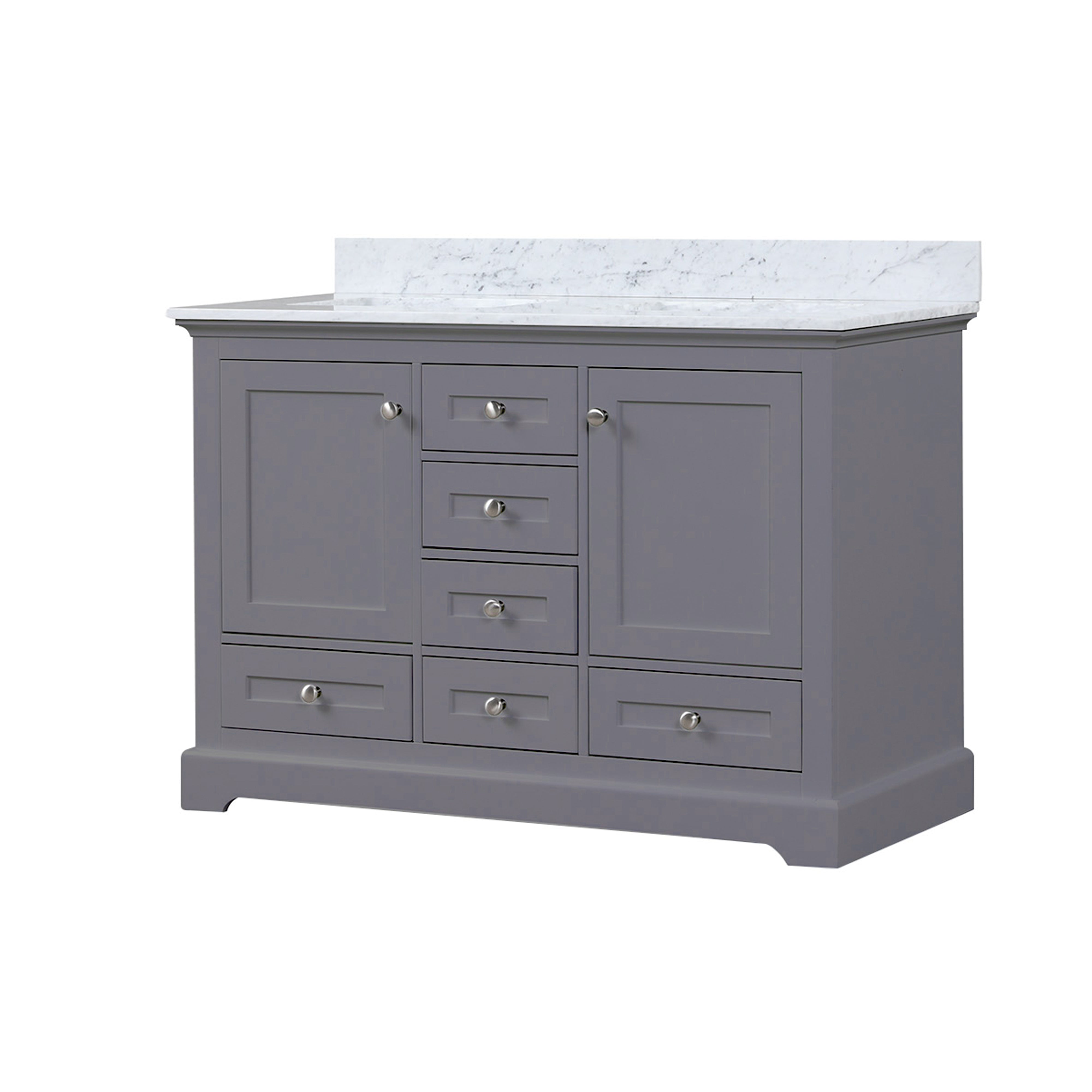 Dukes 48 in. W x 22 in. D Dark Grey Double Bath Vanity