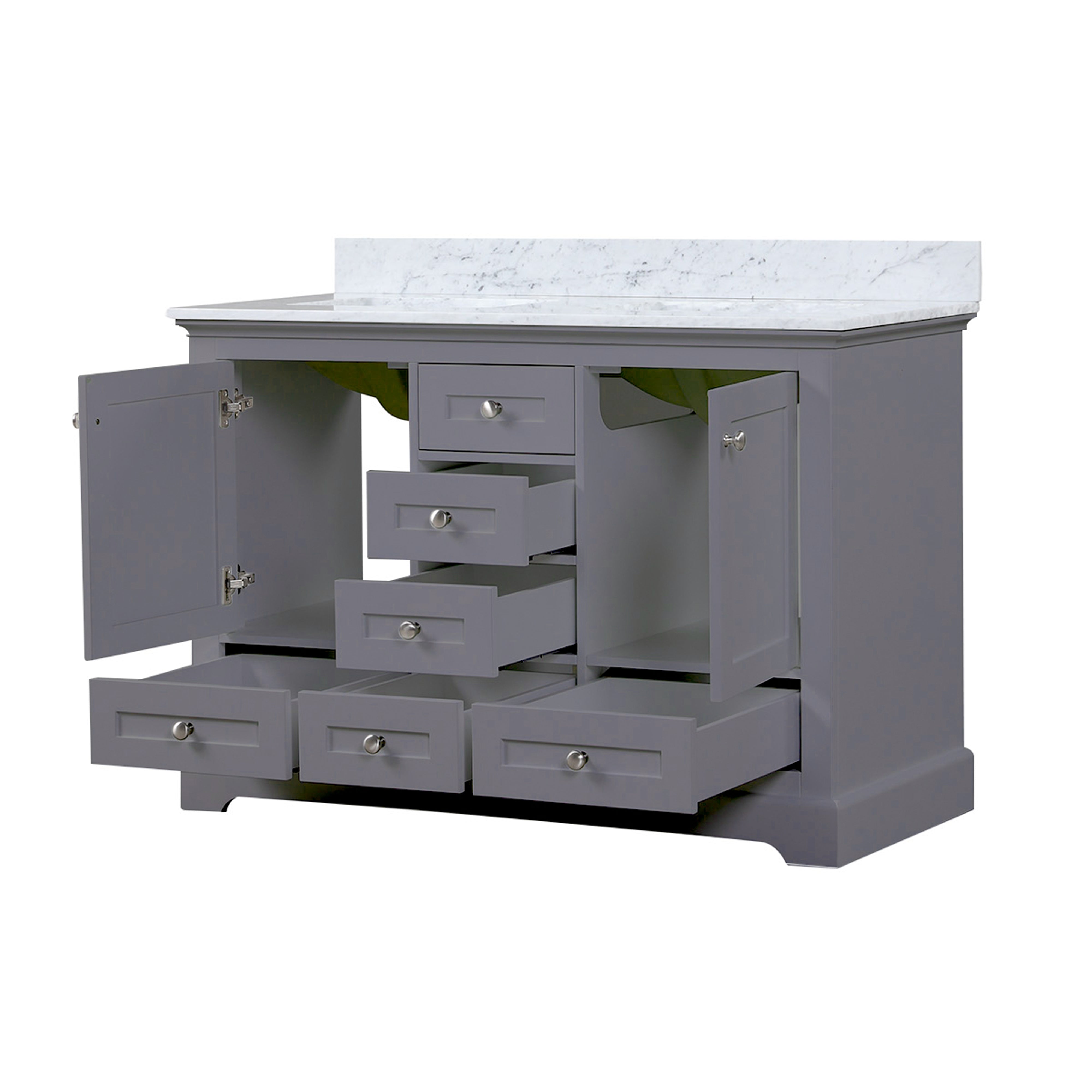 Dukes 48 in. W x 22 in. D Dark Grey Double Bath Vanity
