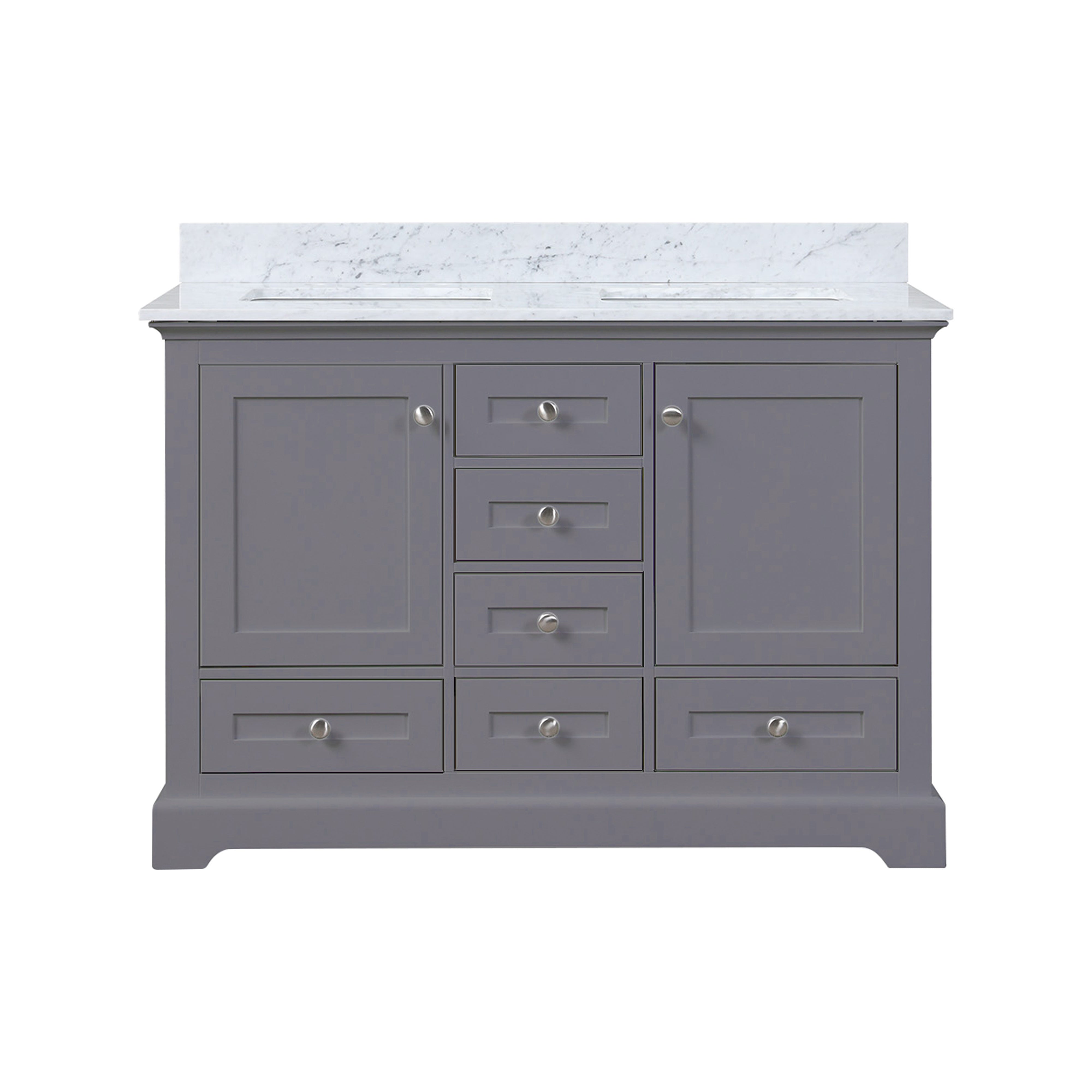 Dukes 48 in. W x 22 in. D Dark Grey Double Bath Vanity