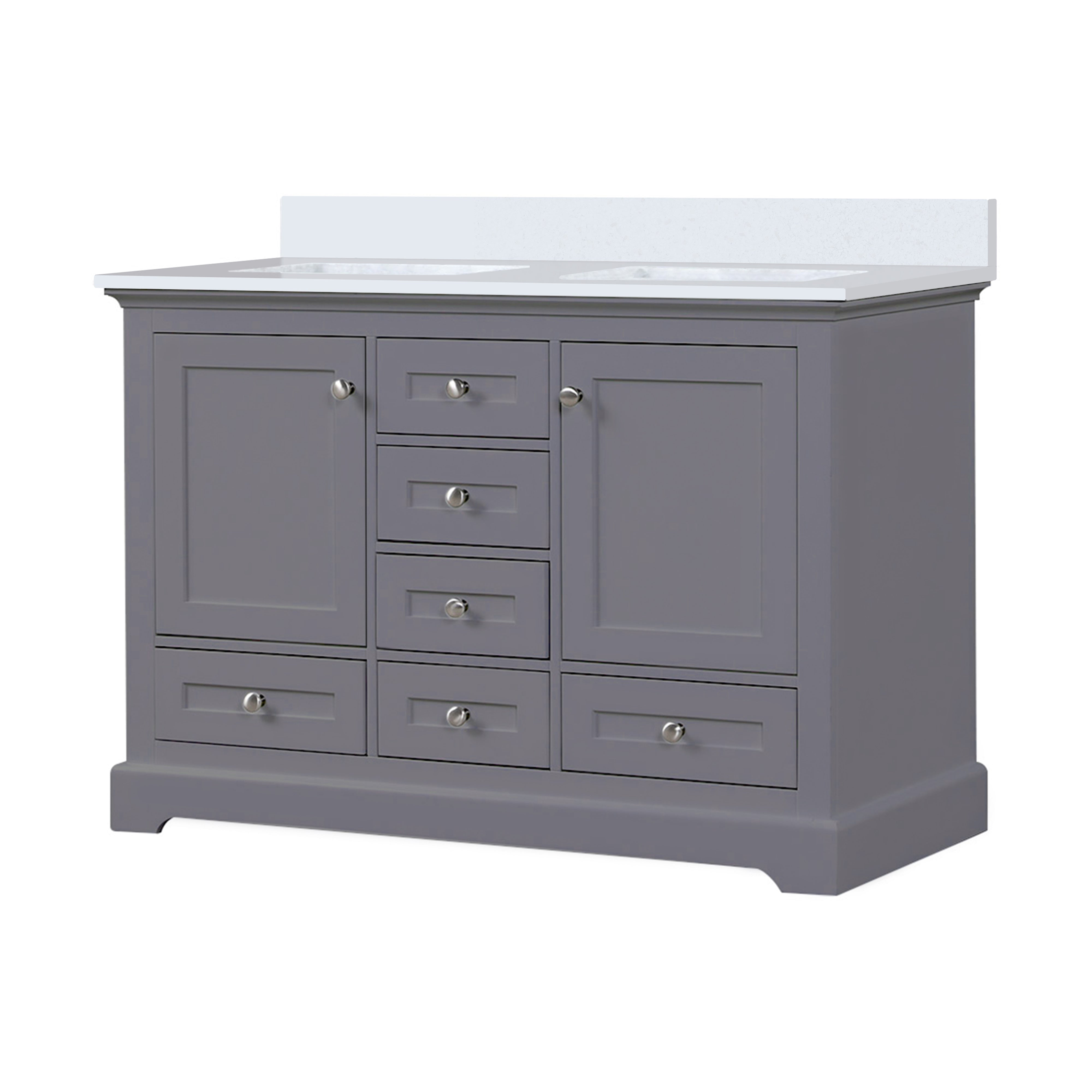 Dukes 48 in. W x 22 in. D Dark Grey Double Bath Vanity