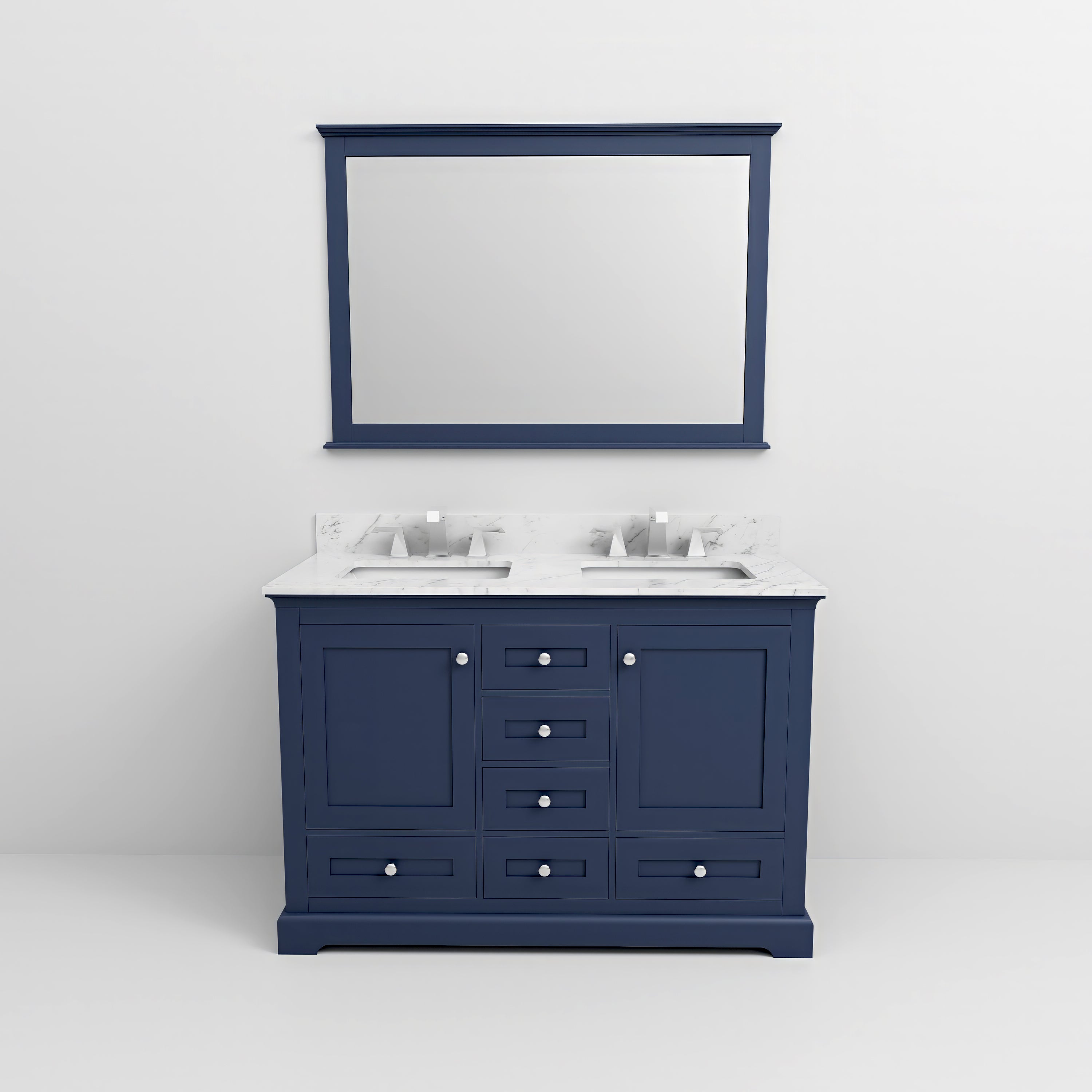 Dukes 48 in. W x 22 in. D Navy Blue Double Bath Vanity