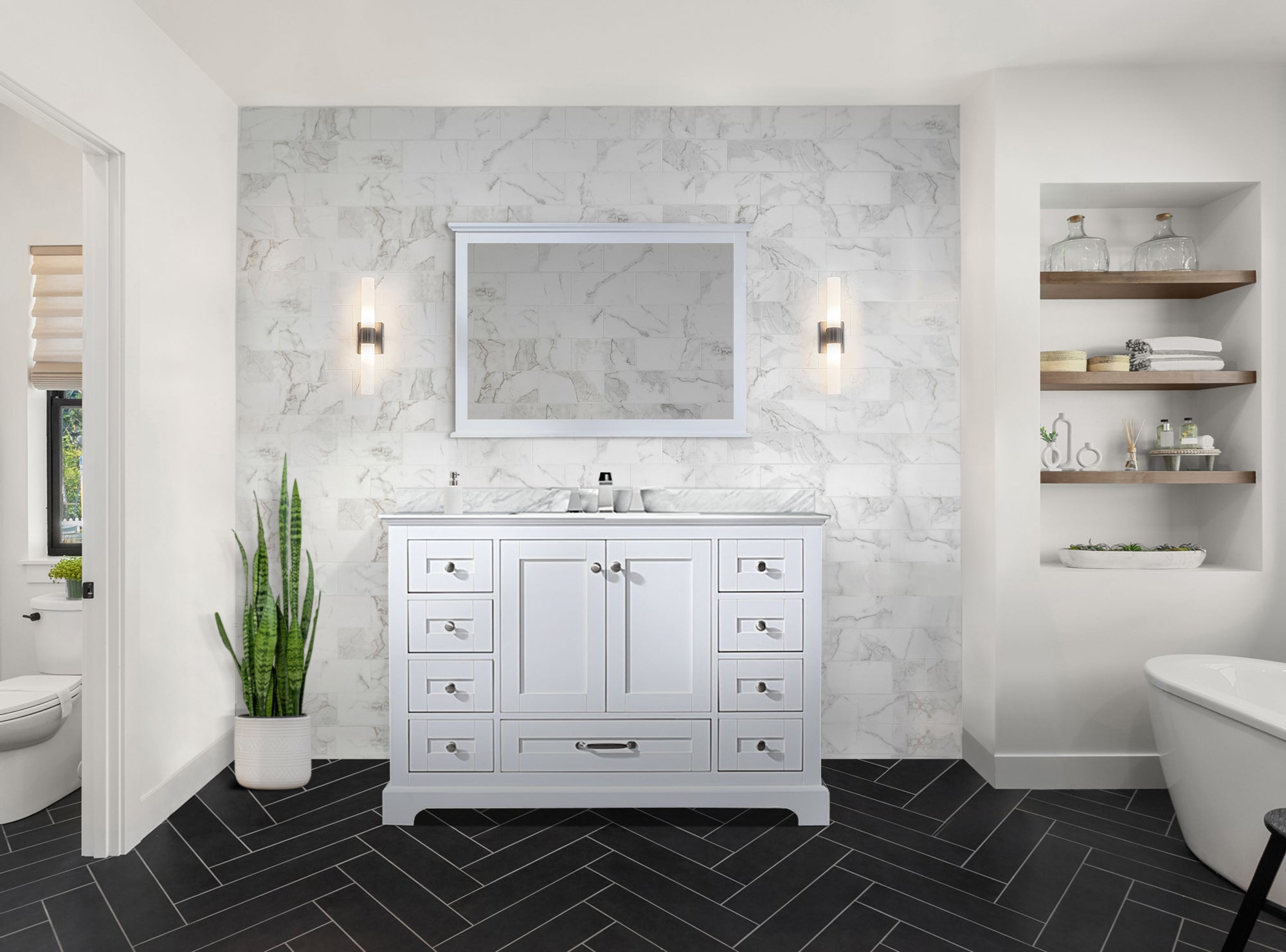 Dukes 48 in. W x 22 in. D White Single Bath Vanity