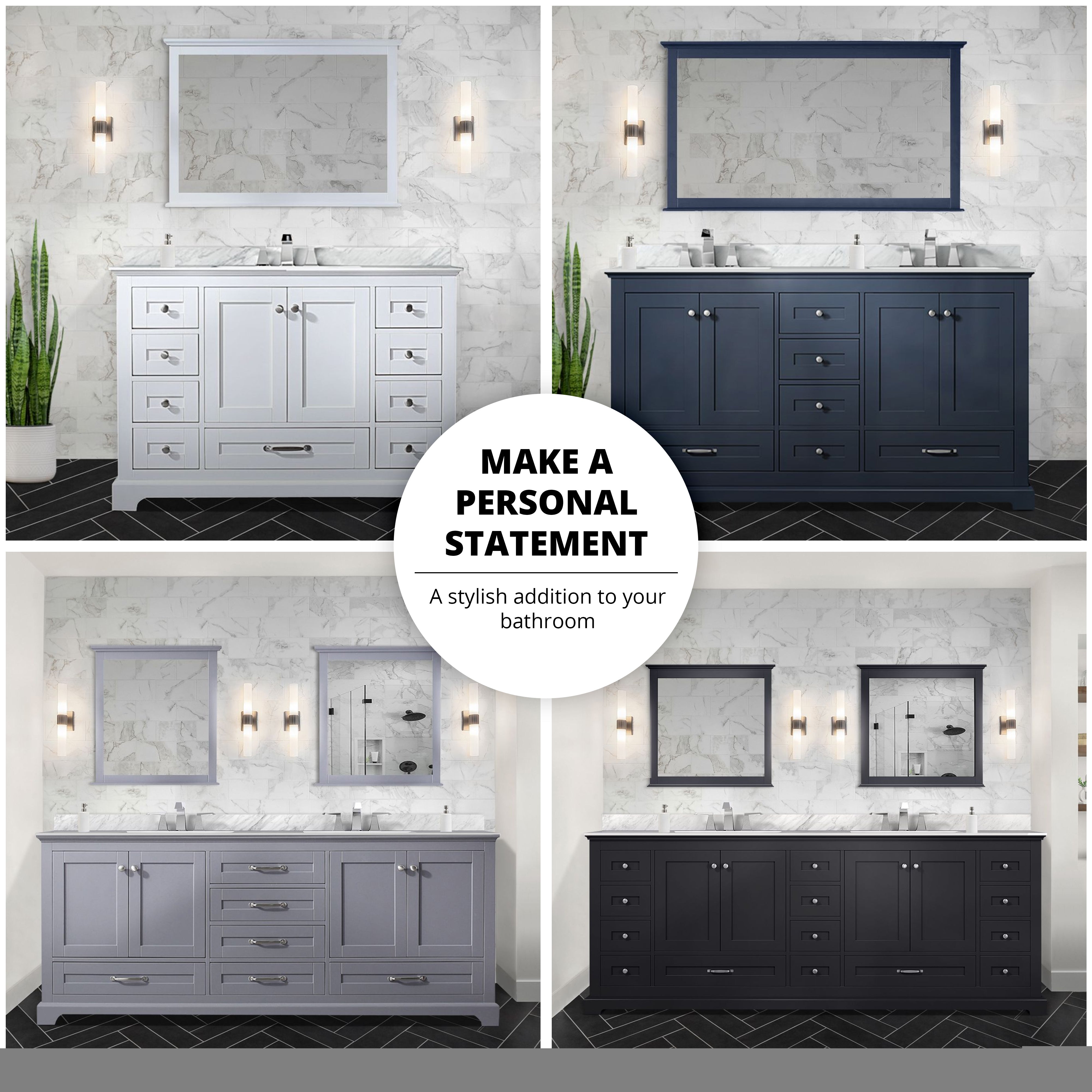 Dukes 48 in. W x 22 in. D Navy Blue Single Bath Vanity