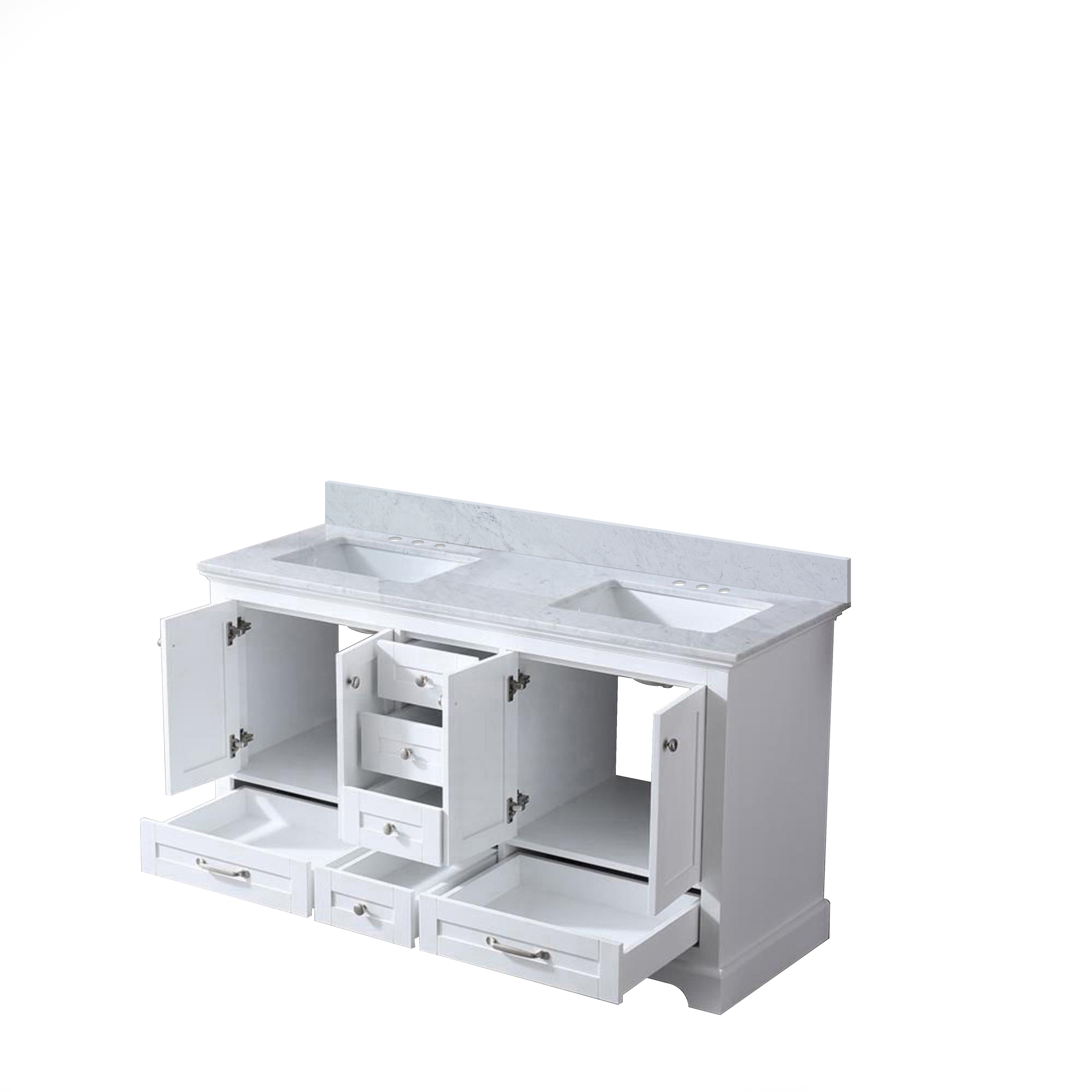Dukes 60 in. W x 22 in. D White Double Bath Vanity