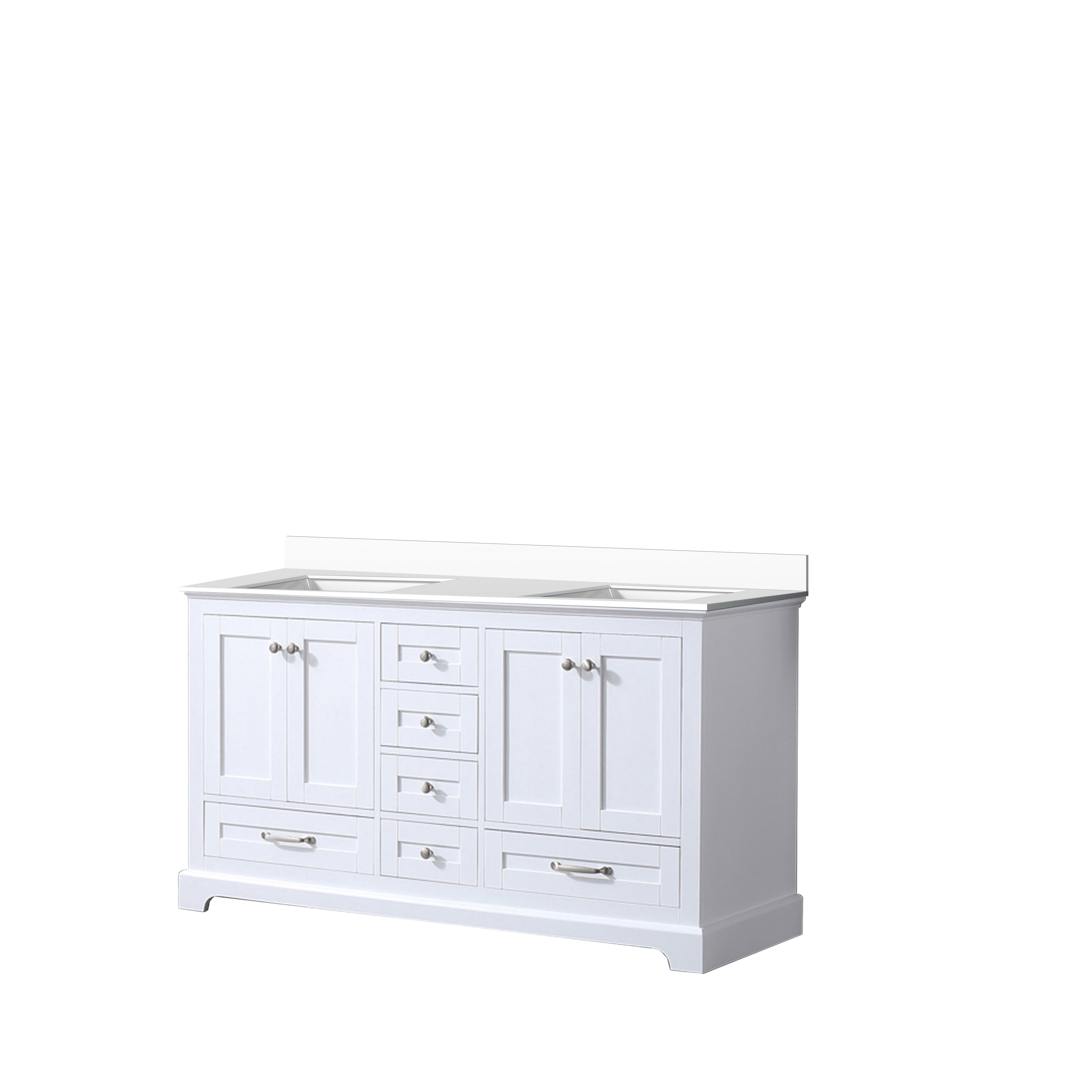 Dukes 60 in. W x 22 in. D White Double Bath Vanity