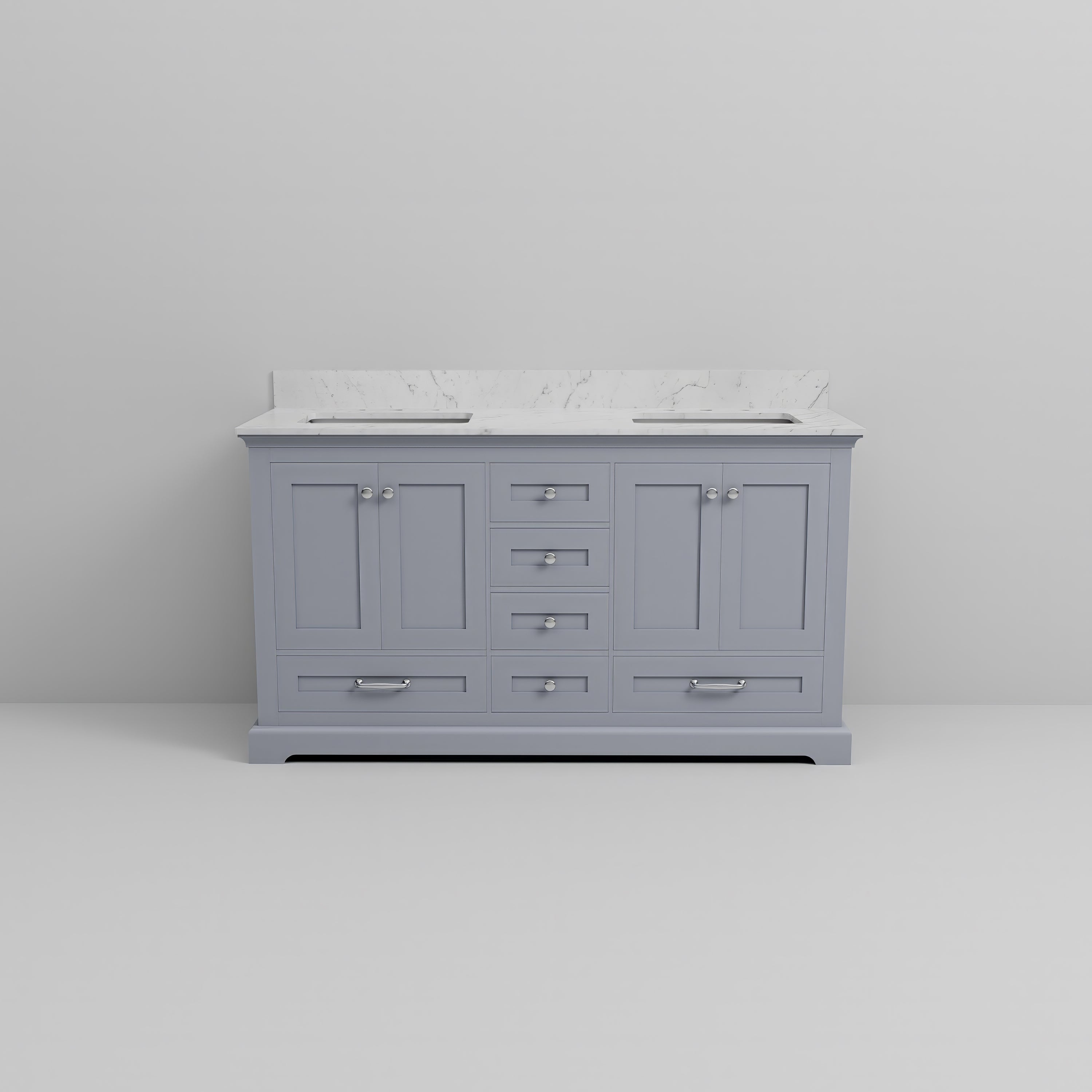 Dukes 60 in. W x 22 in. D Dark Grey Double Bath Vanity
