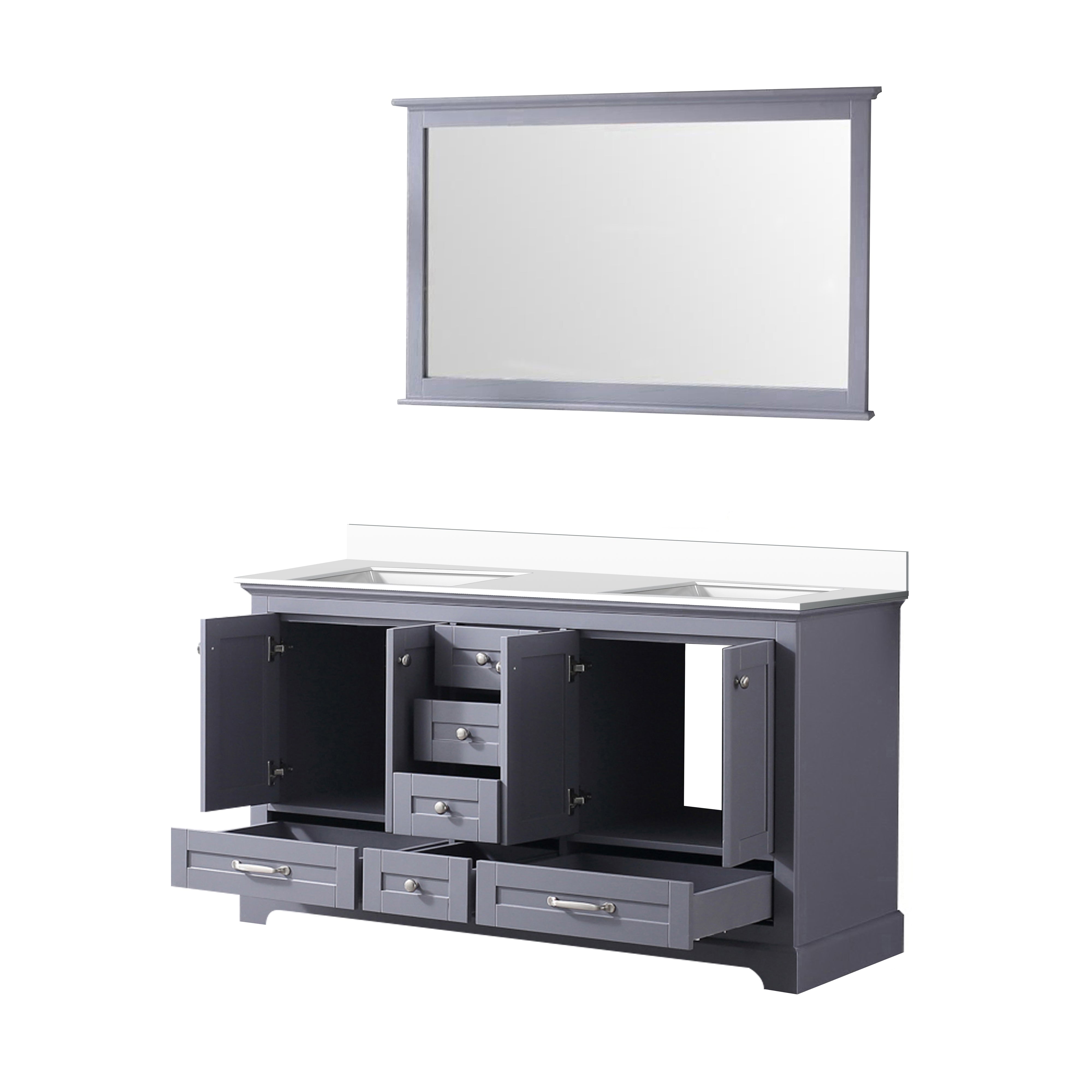 Dukes 60 in. W x 22 in. D Dark Grey Double Bath Vanity