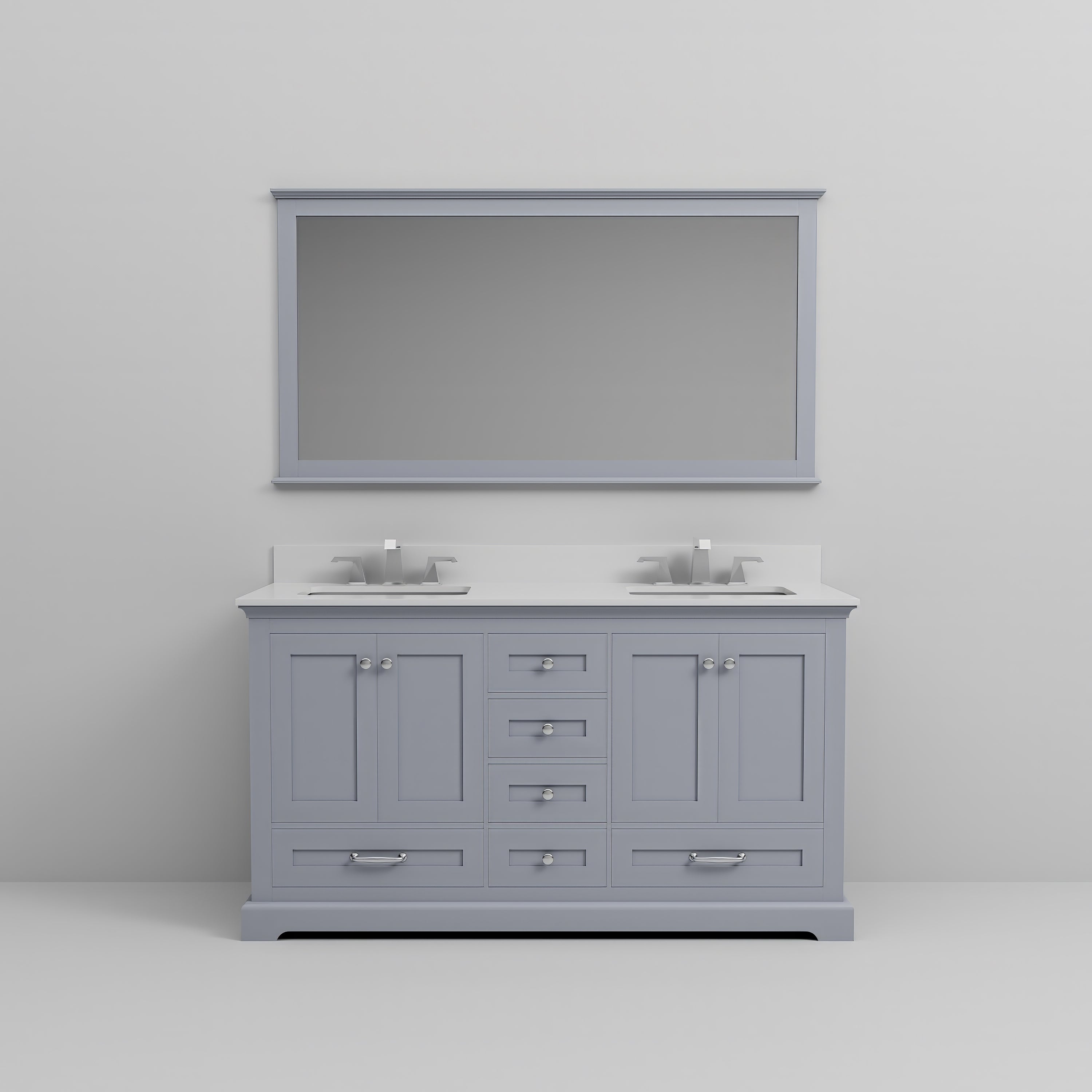 Dukes 60 in. W x 22 in. D Dark Grey Double Bath Vanity