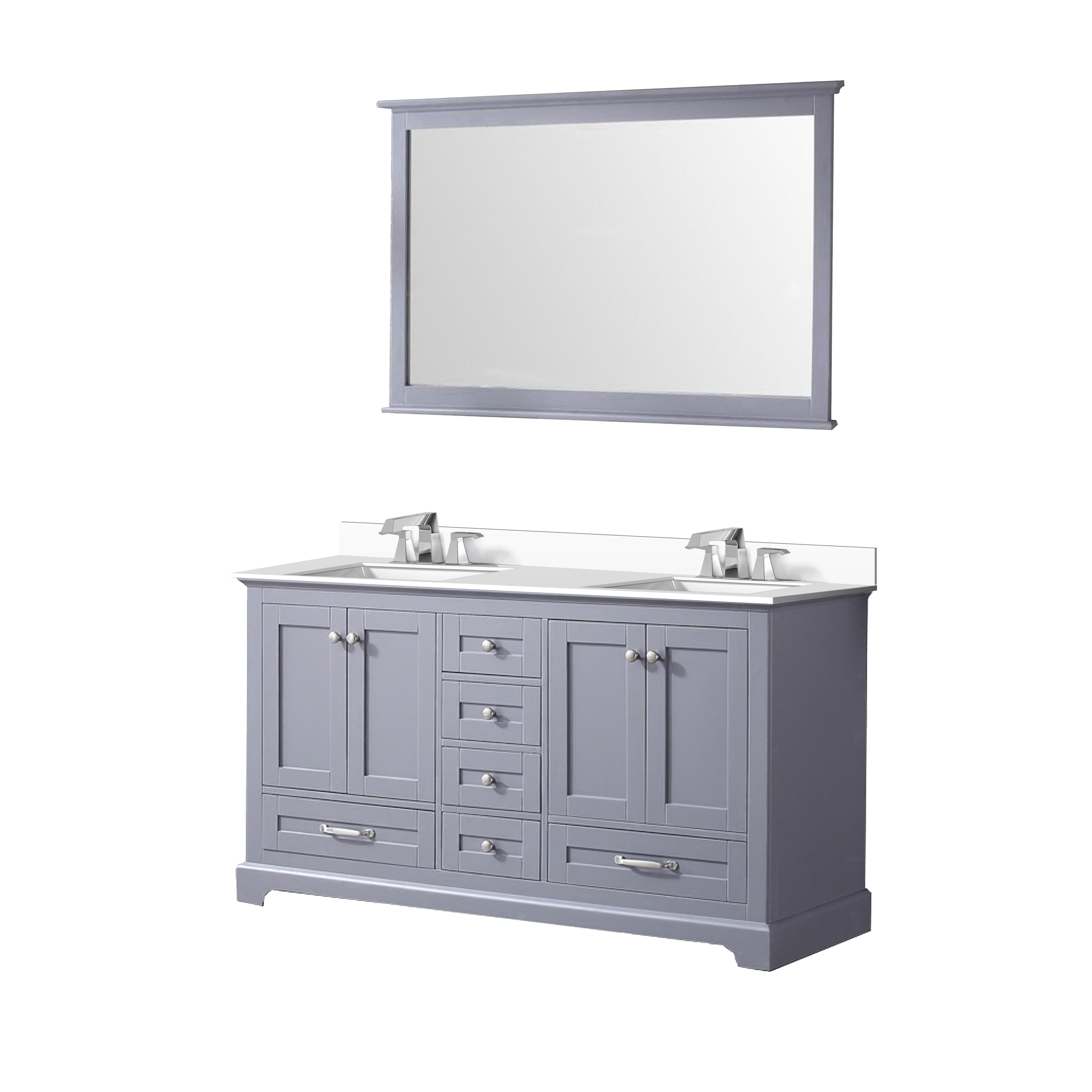 Dukes 60 in. W x 22 in. D Dark Grey Double Bath Vanity