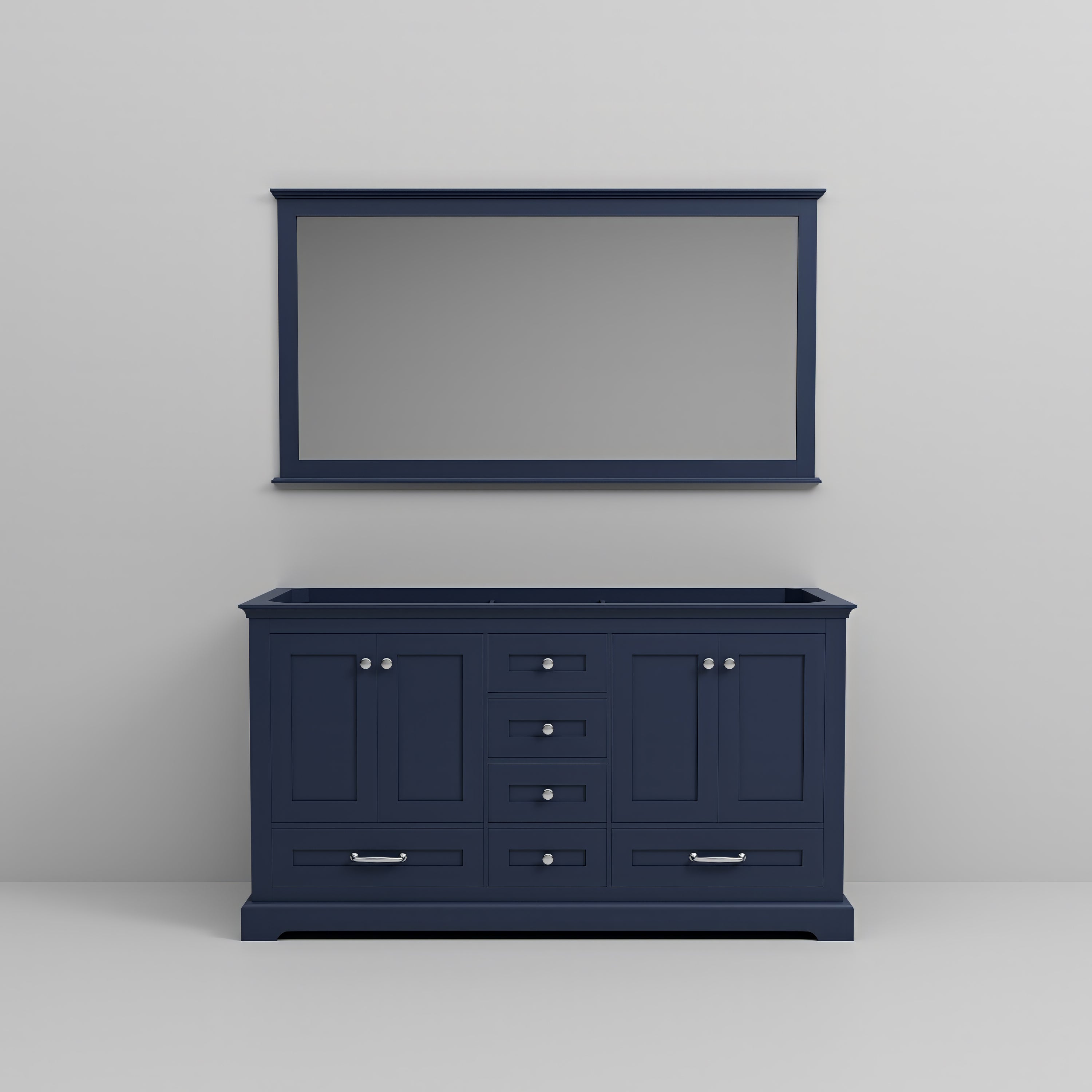 Dukes 60 in. W x 22 in. D Navy Blue Double Bath Vanity