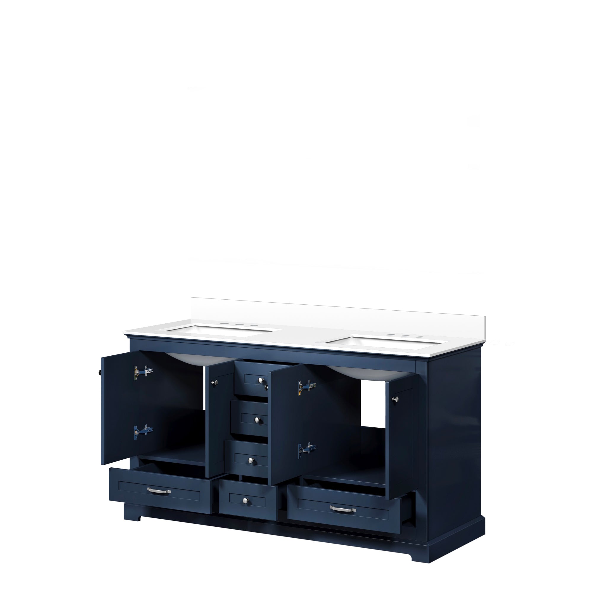 Dukes 60 in. W x 22 in. D Navy Blue Double Bath Vanity