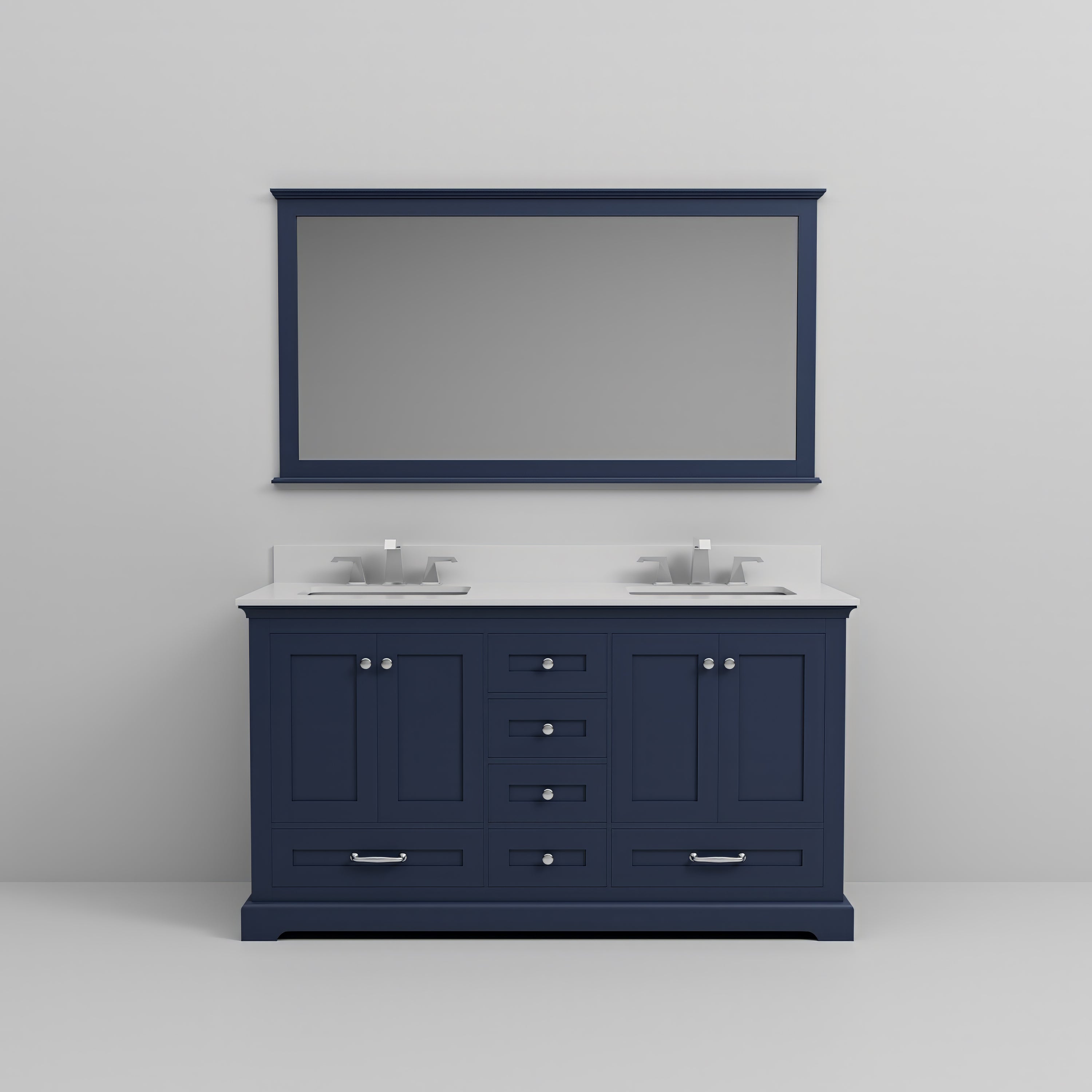 Dukes 60 in. W x 22 in. D Navy Blue Double Bath Vanity
