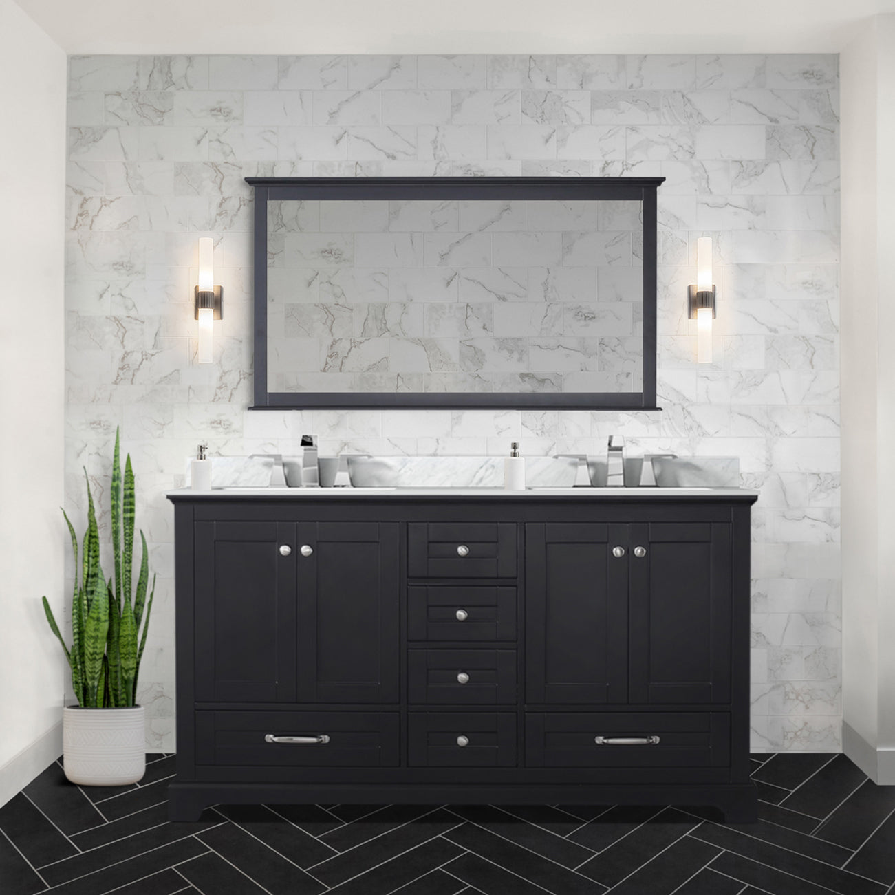 Dukes 60 in. W x 22 in. D Espresso Double Bath Vanity