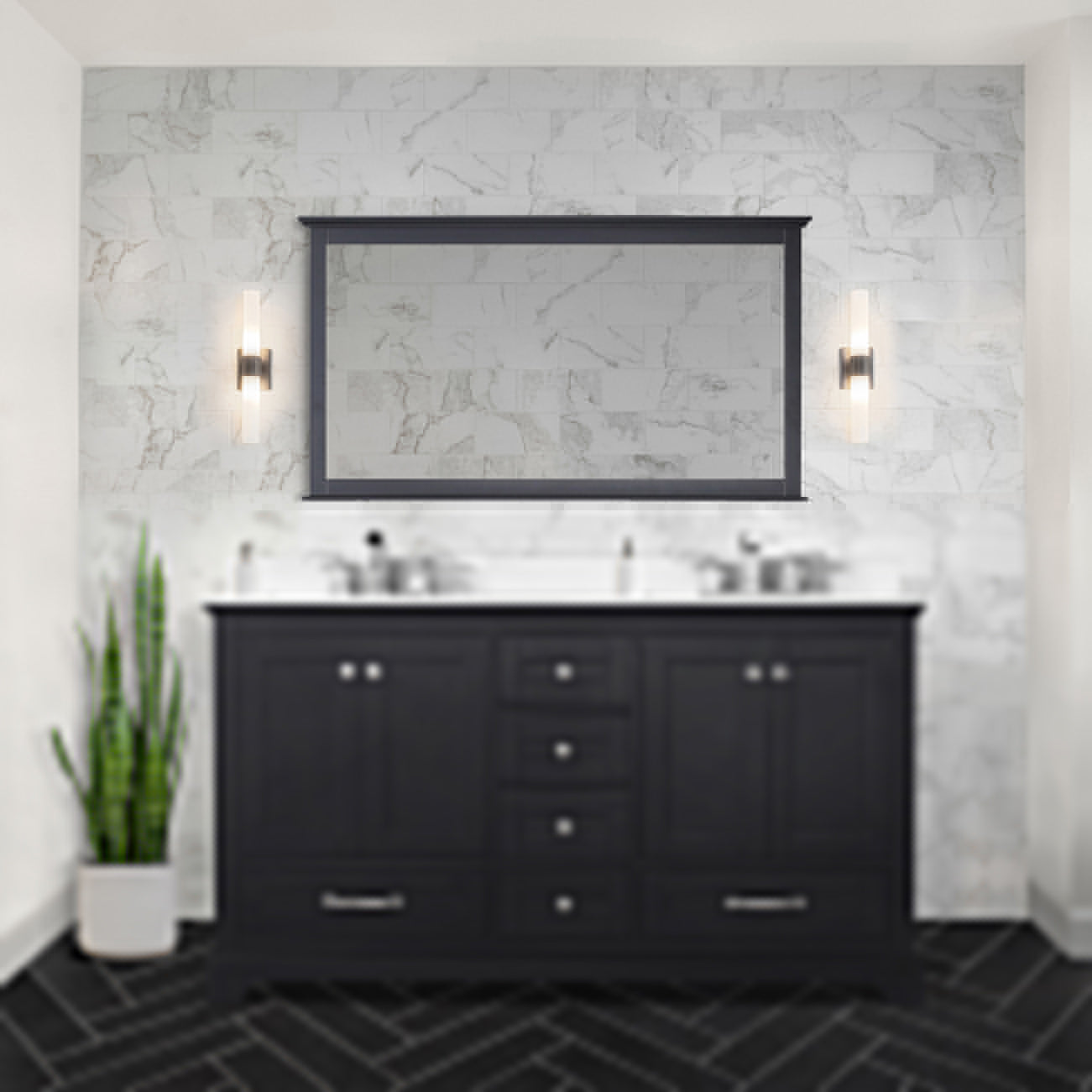 Dukes 60 in. W x 22 in. D Espresso Double Bath Vanity