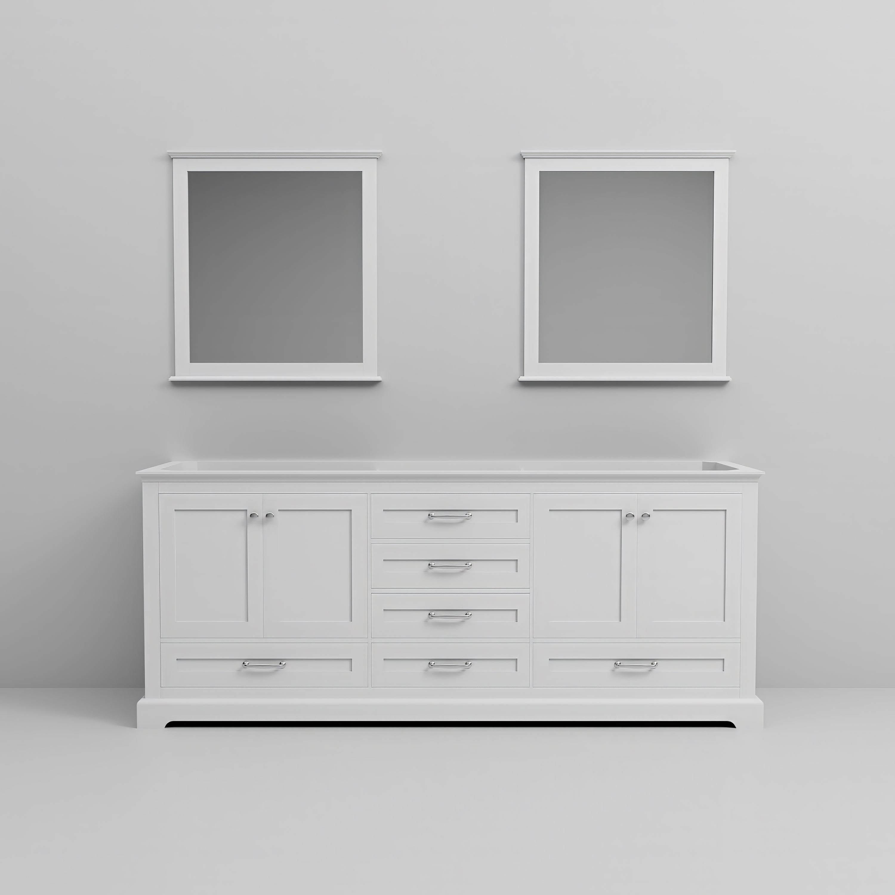 Dukes 80 in. W x 22 in. D White Double Bath Vanity