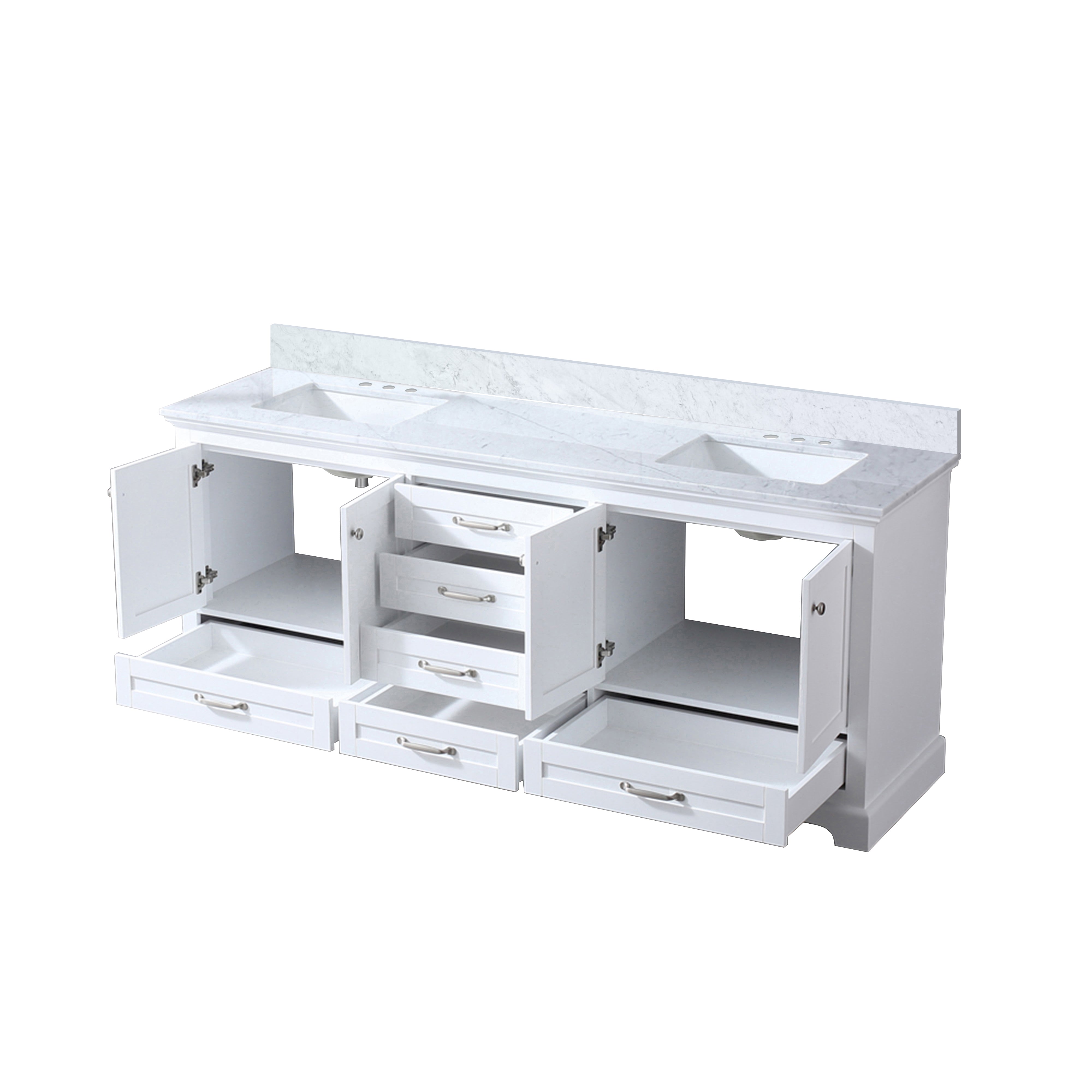 Dukes 80 in. W x 22 in. D White Double Bath Vanity