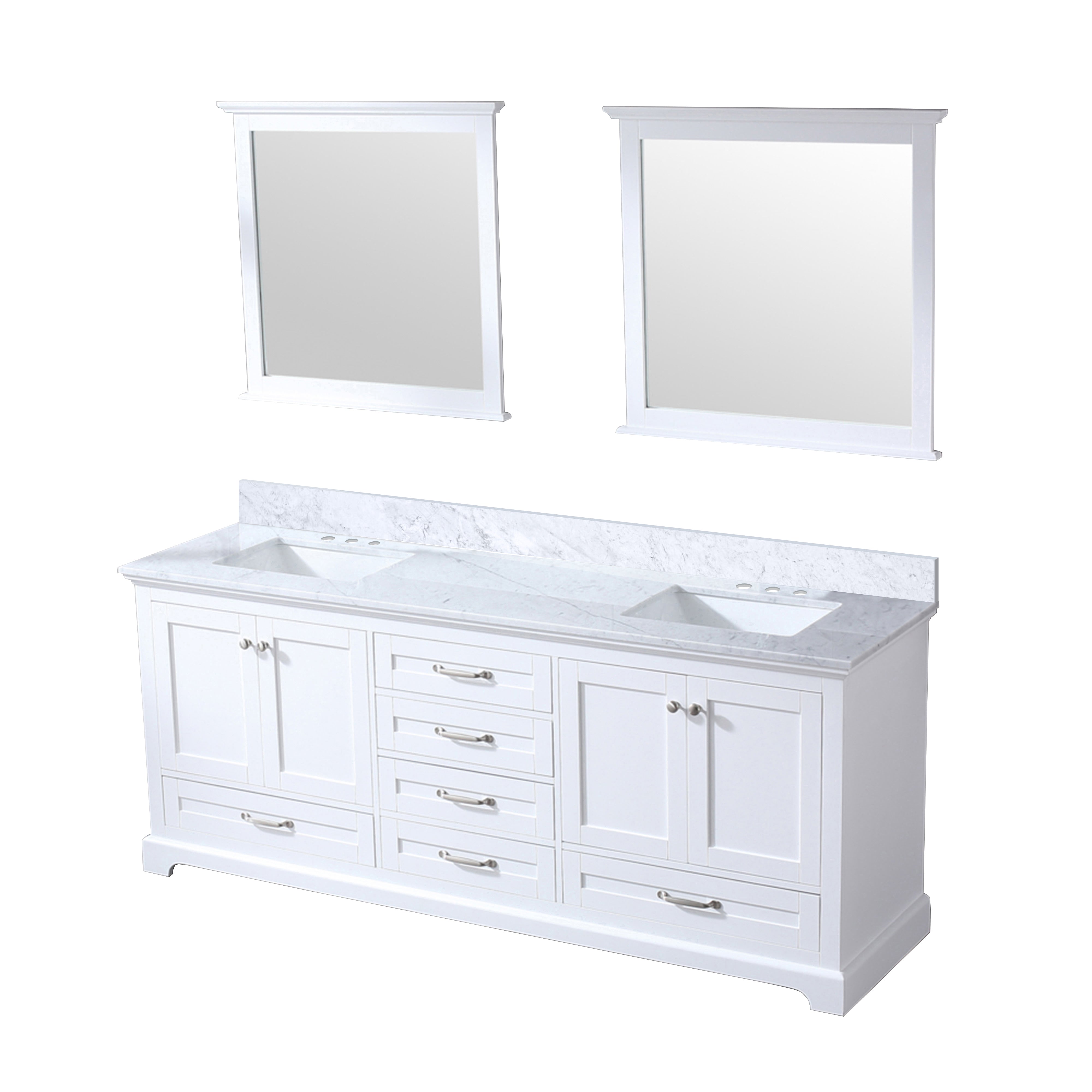 Dukes 80 in. W x 22 in. D White Double Bath Vanity