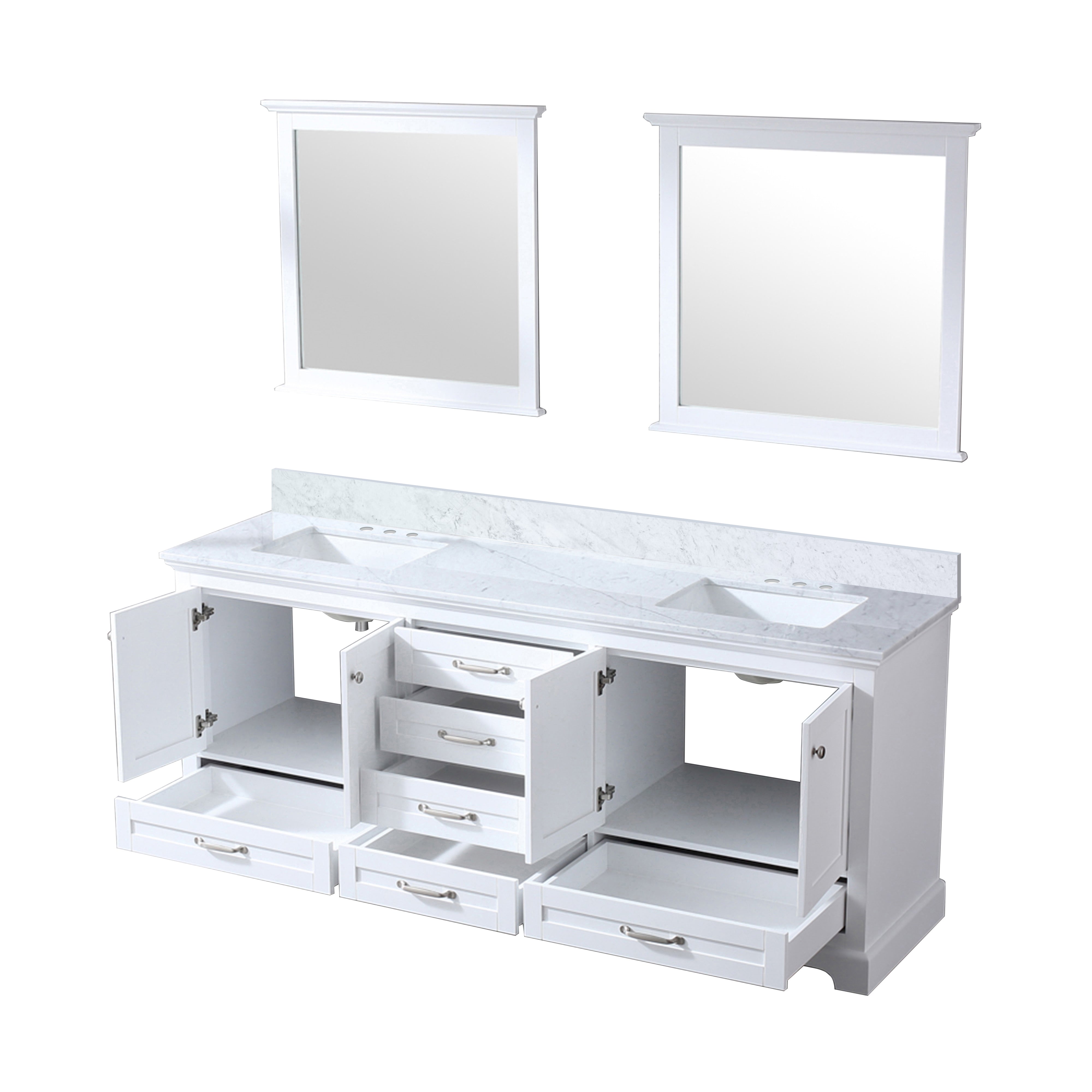 Dukes 80 in. W x 22 in. D White Double Bath Vanity