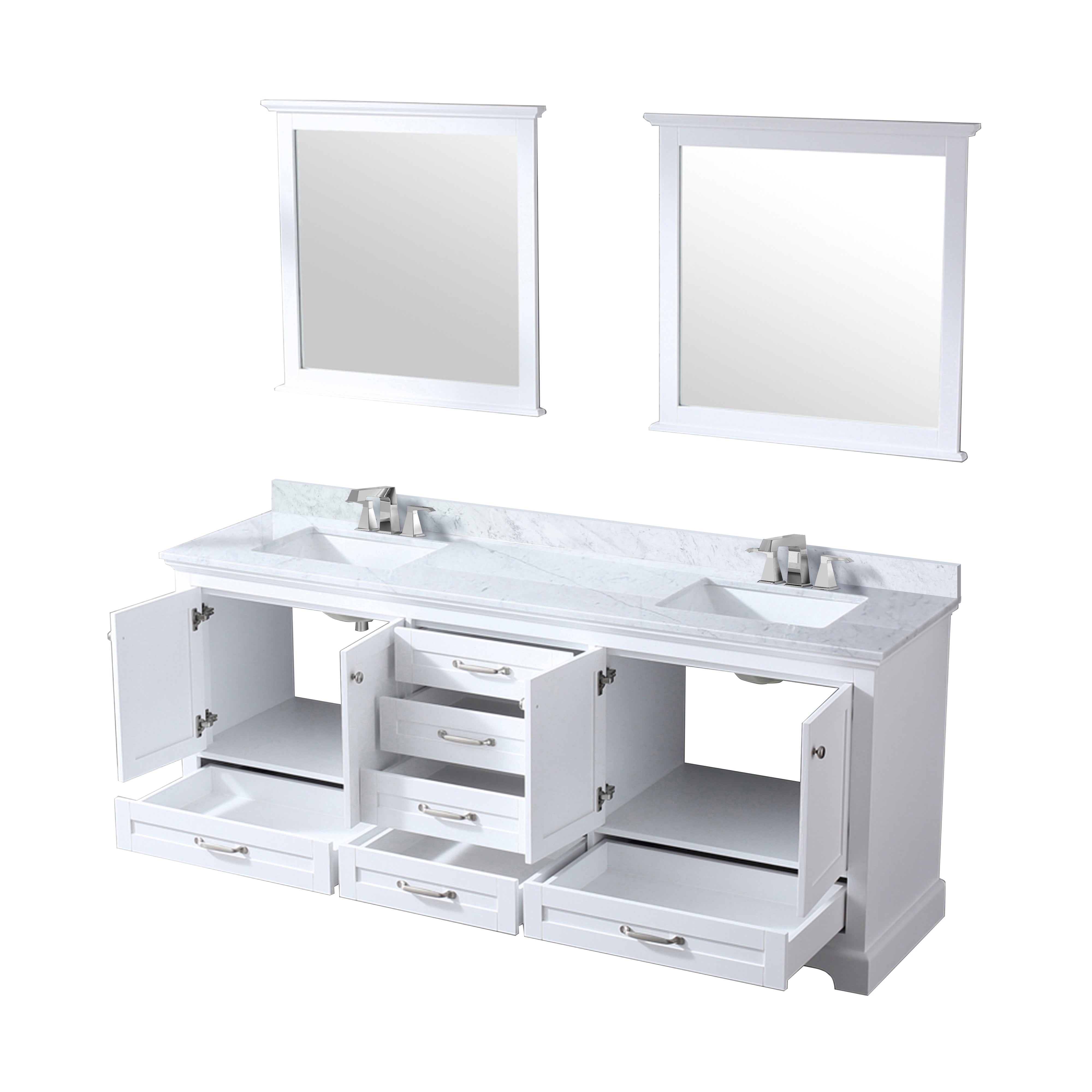 Dukes 80 in. W x 22 in. D White Double Bath Vanity