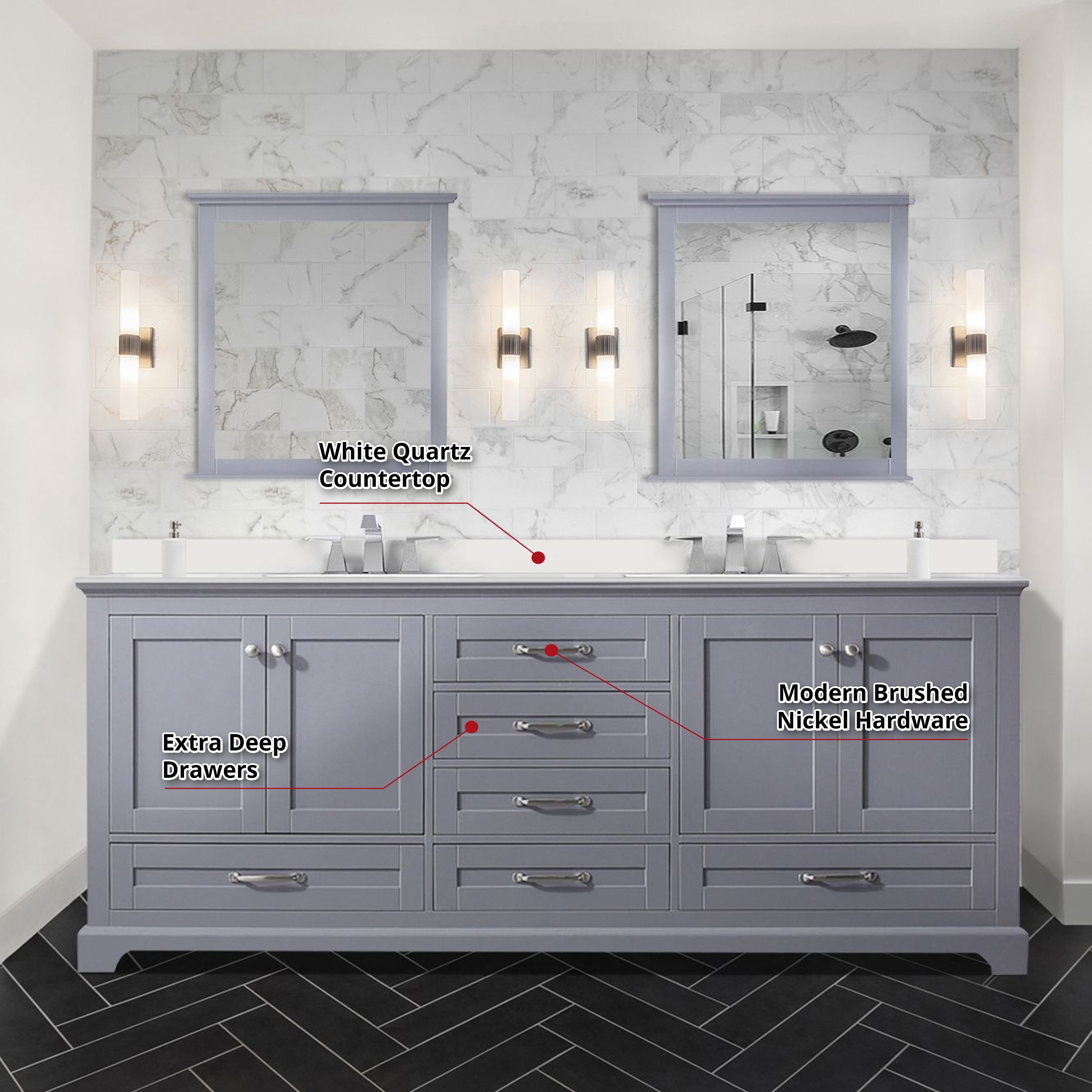 Dukes 80 in. W x 22 in. D Dark Grey Double Bath Vanity