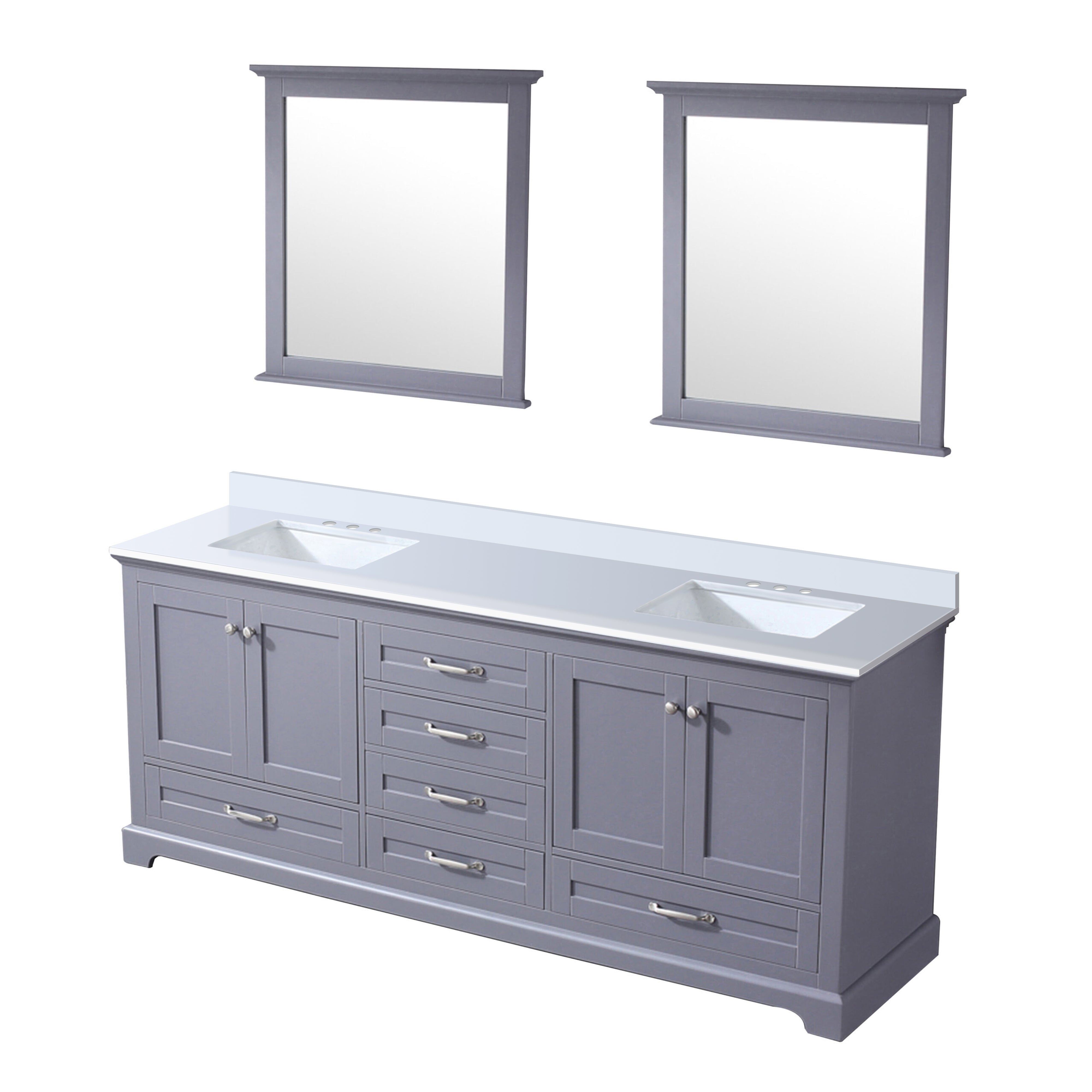 Dukes 80 in. W x 22 in. D Dark Grey Double Bath Vanity