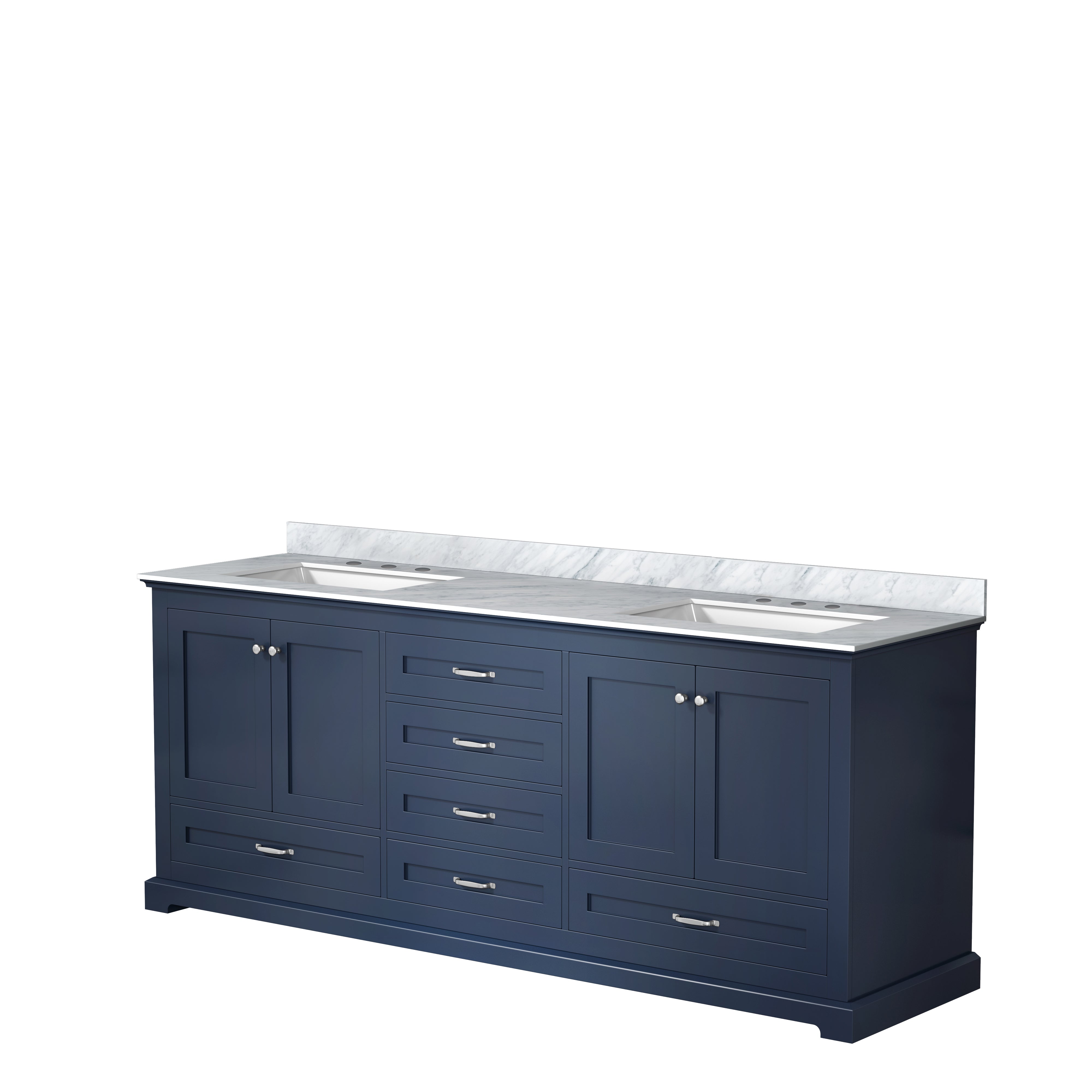 Dukes 80 in. W x 22 in. D Navy Blue Double Bath Vanity
