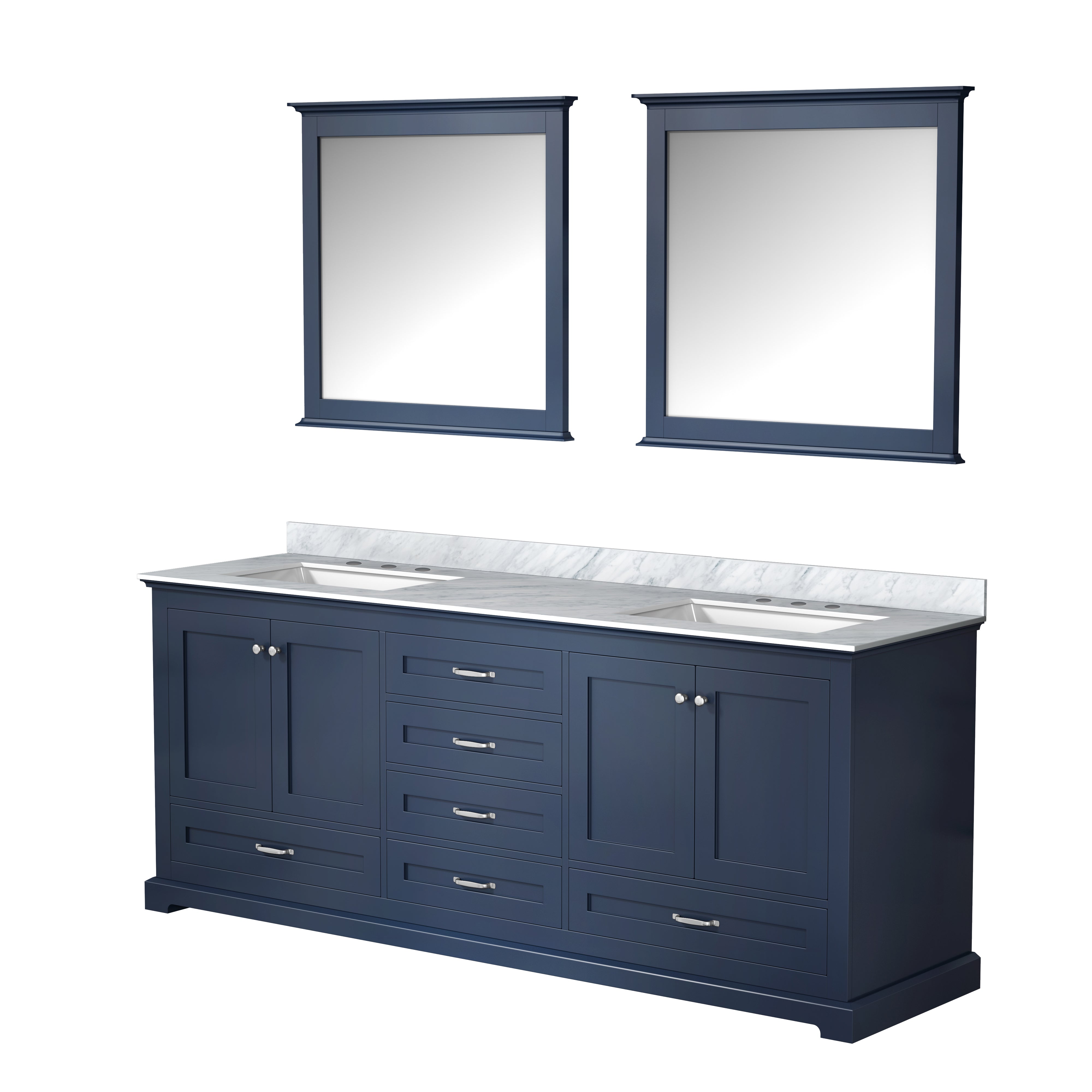 Dukes 80 in. W x 22 in. D Navy Blue Double Bath Vanity