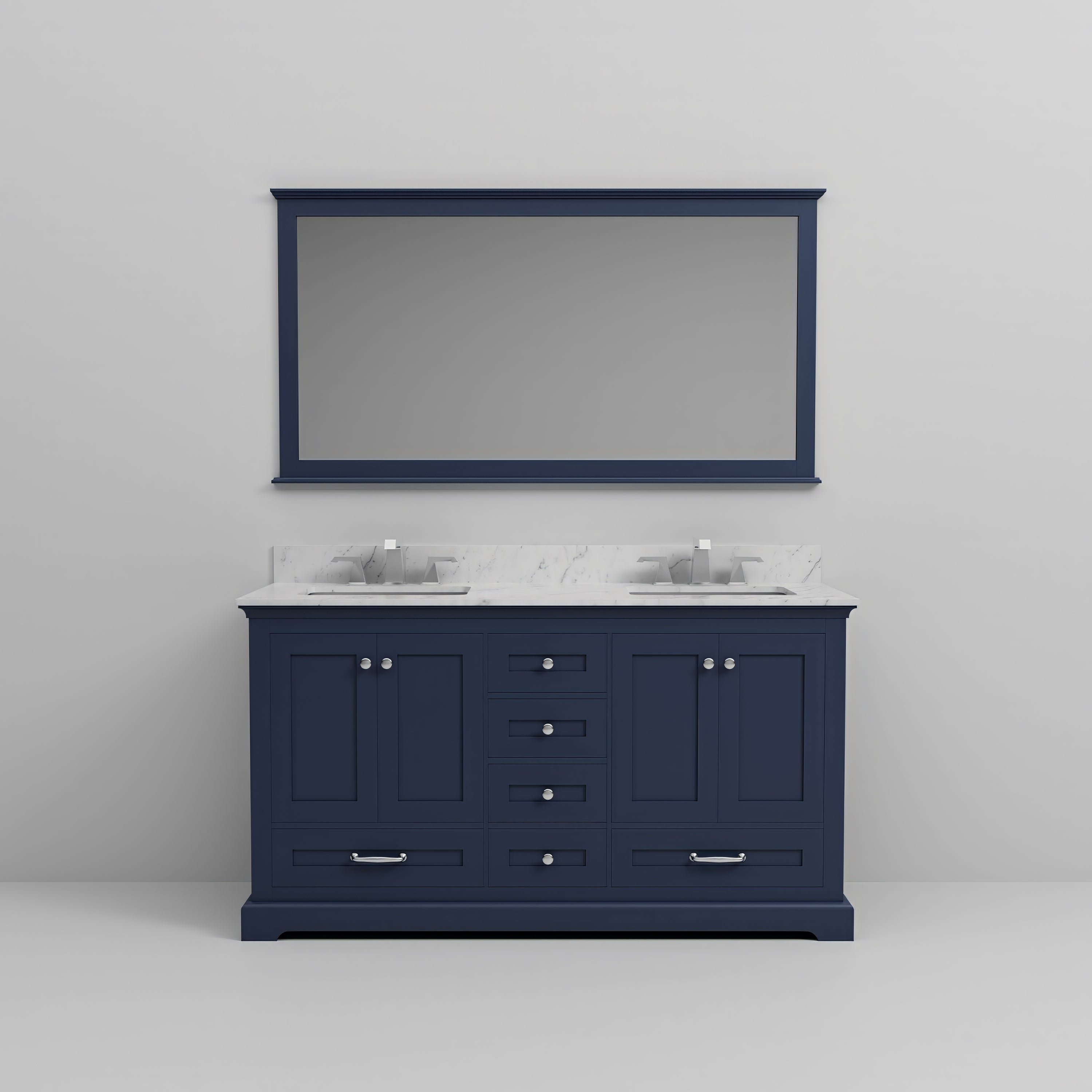 Dukes 80 in. W x 22 in. D Navy Blue Double Bath Vanity