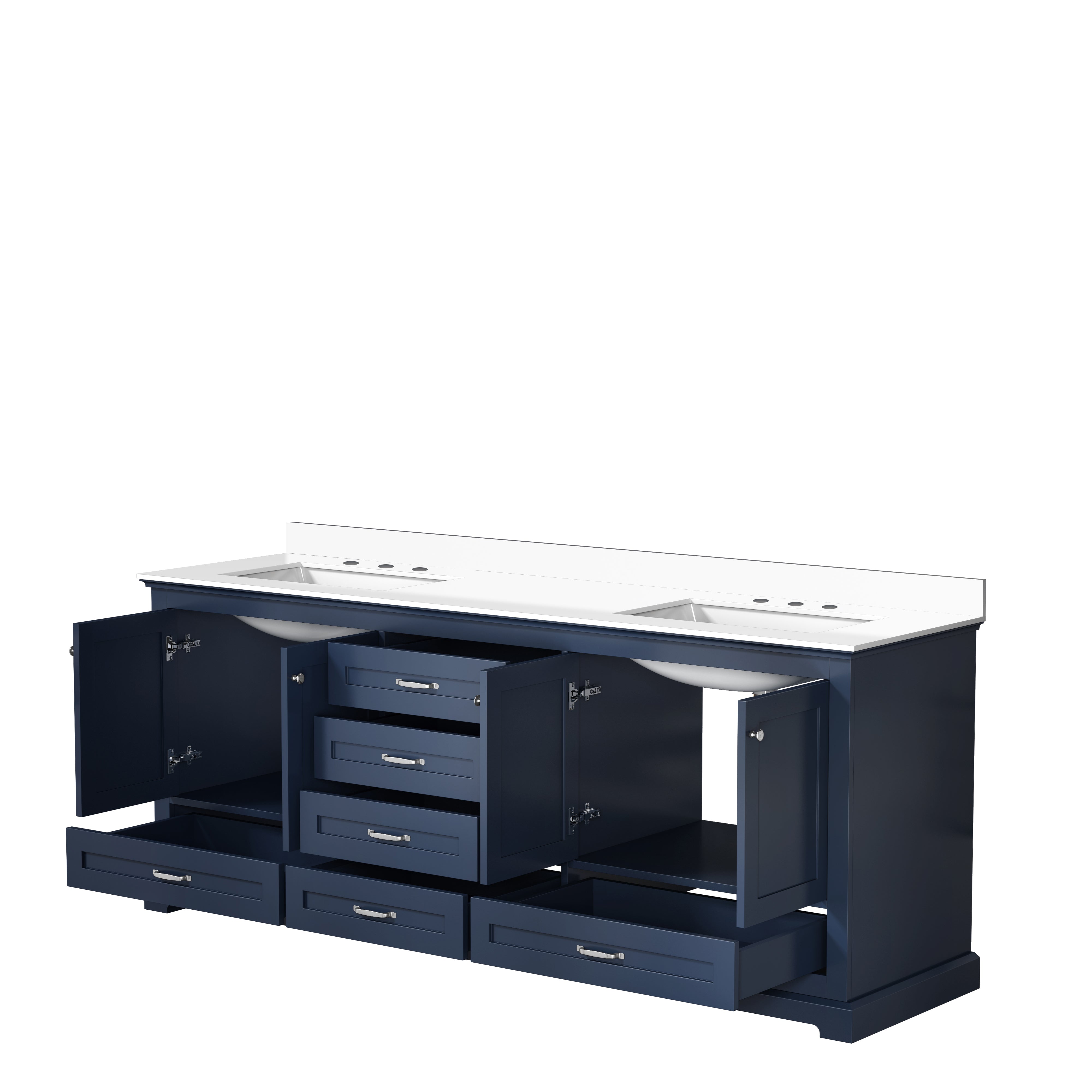 Dukes 80 in. W x 22 in. D Navy Blue Double Bath Vanity