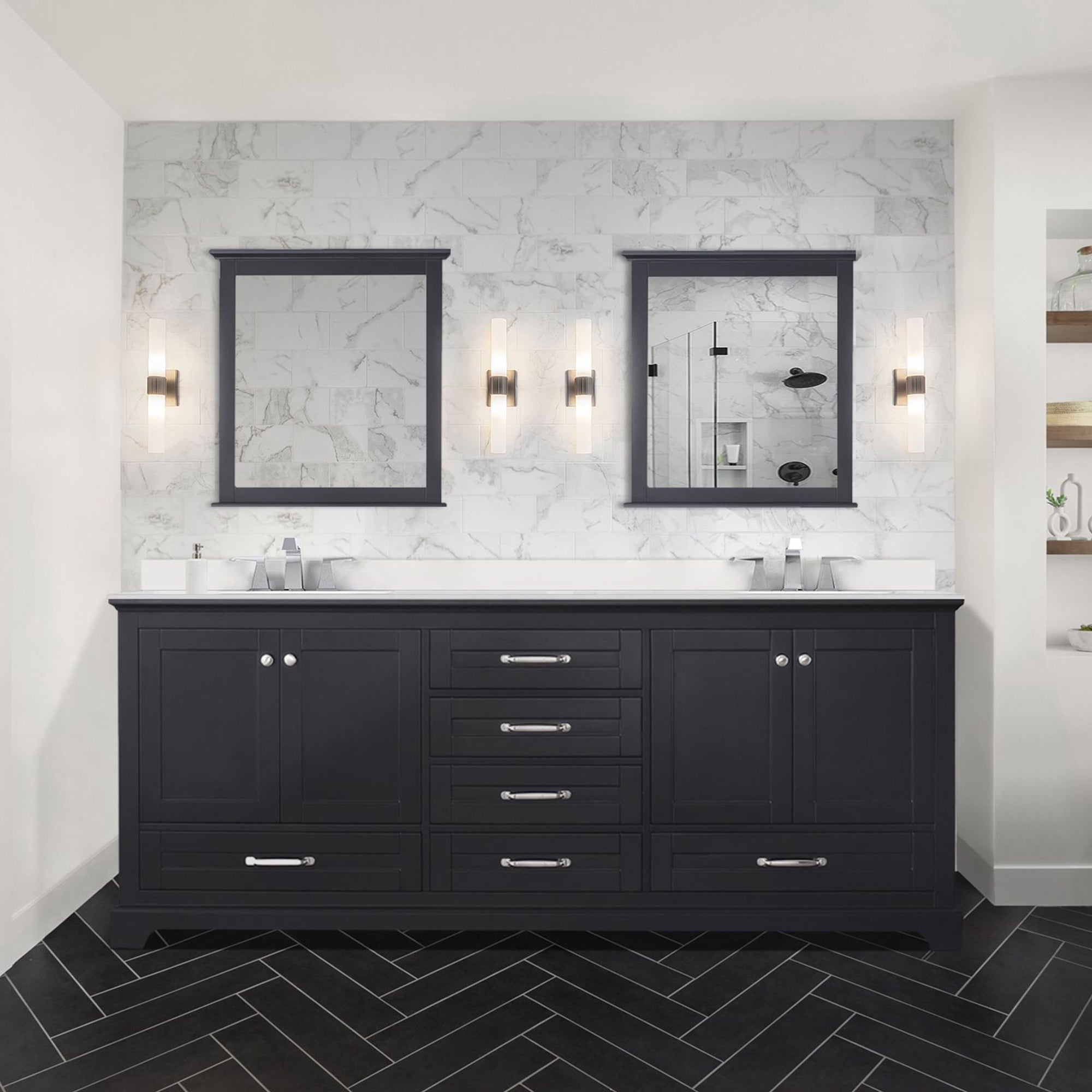 Dukes 80 in. W x 22 in. D Espresso Double Bath Vanity