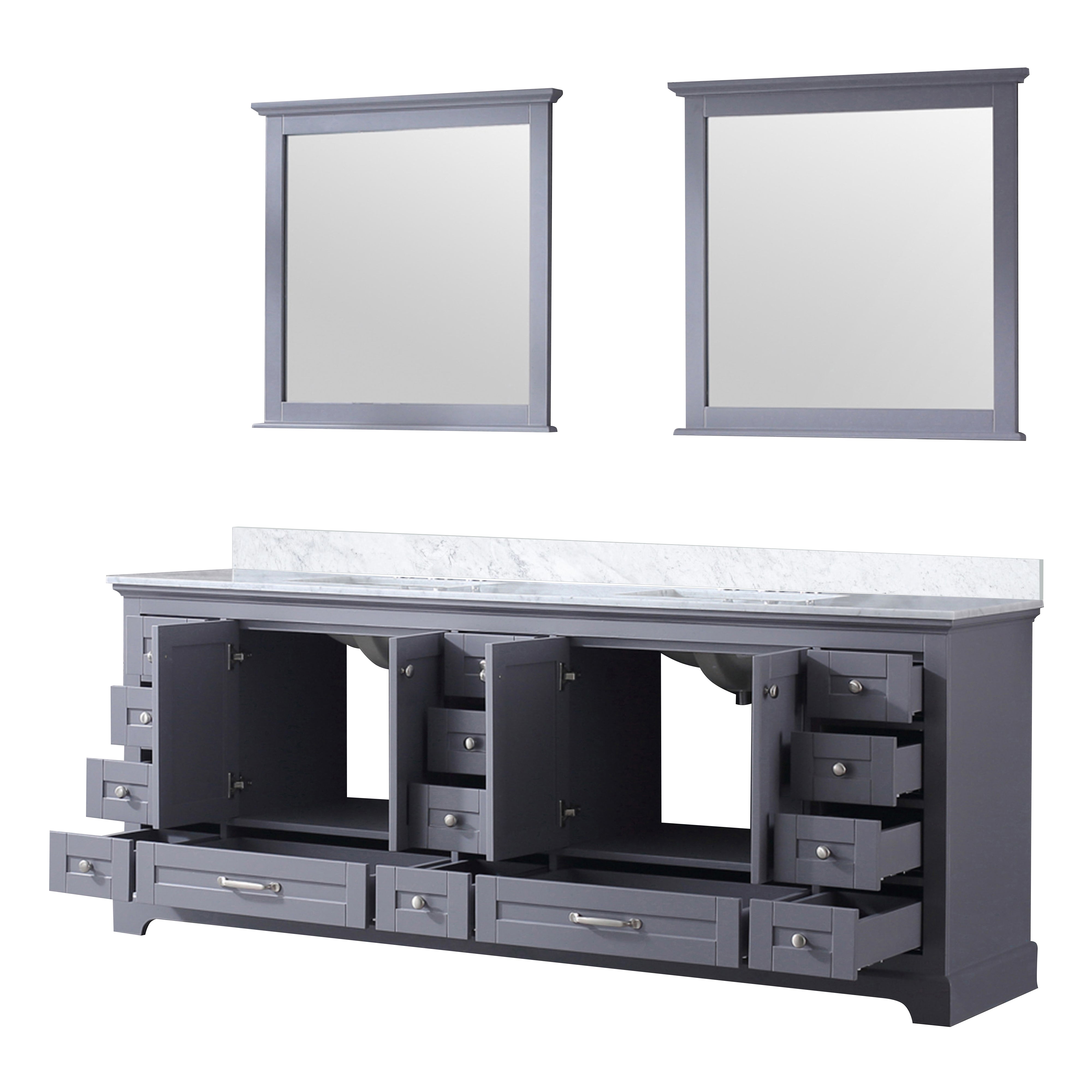 Dukes 84 in. W x 22 in. D Dark Grey Double Bath Vanity