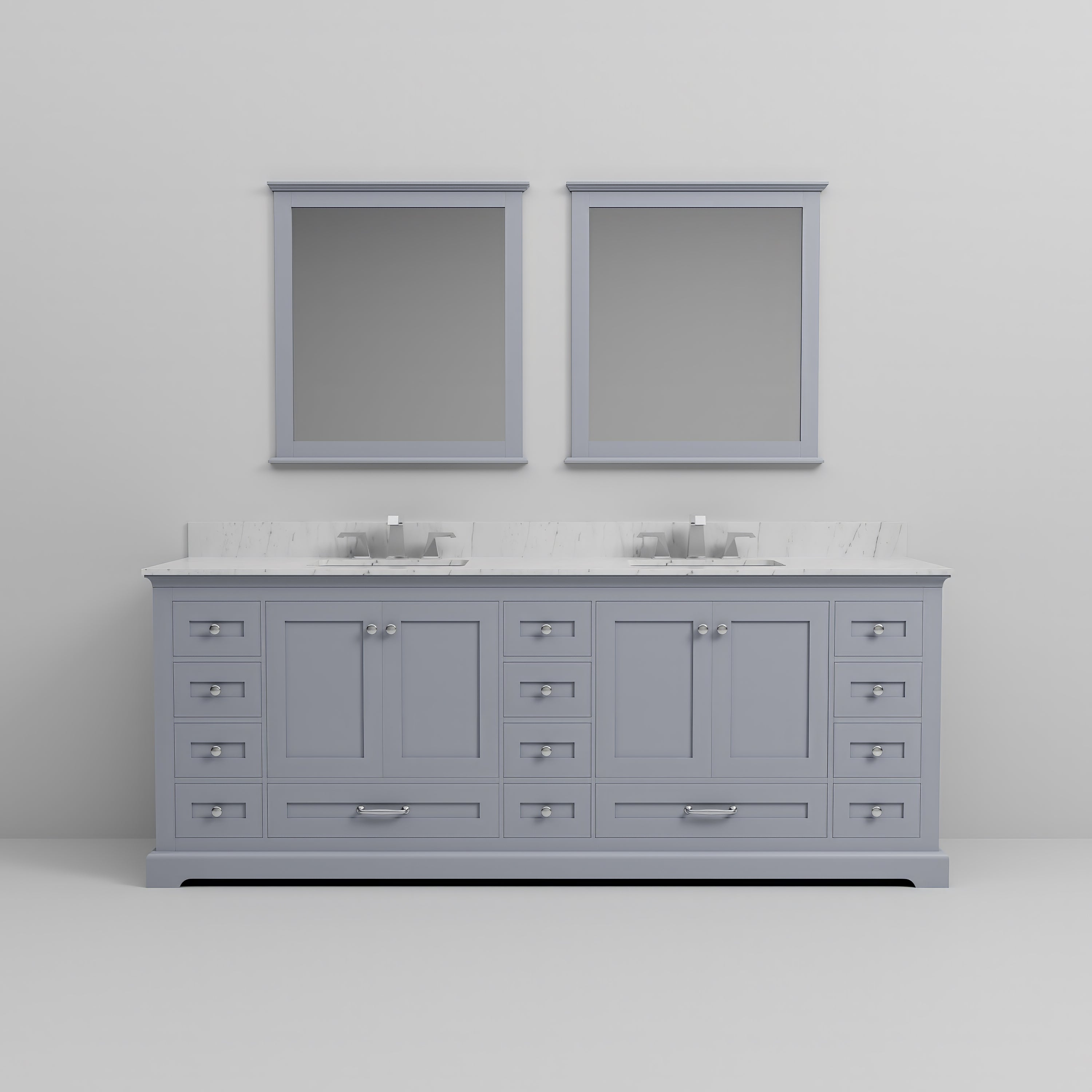 Dukes 84 in. W x 22 in. D Dark Grey Double Bath Vanity