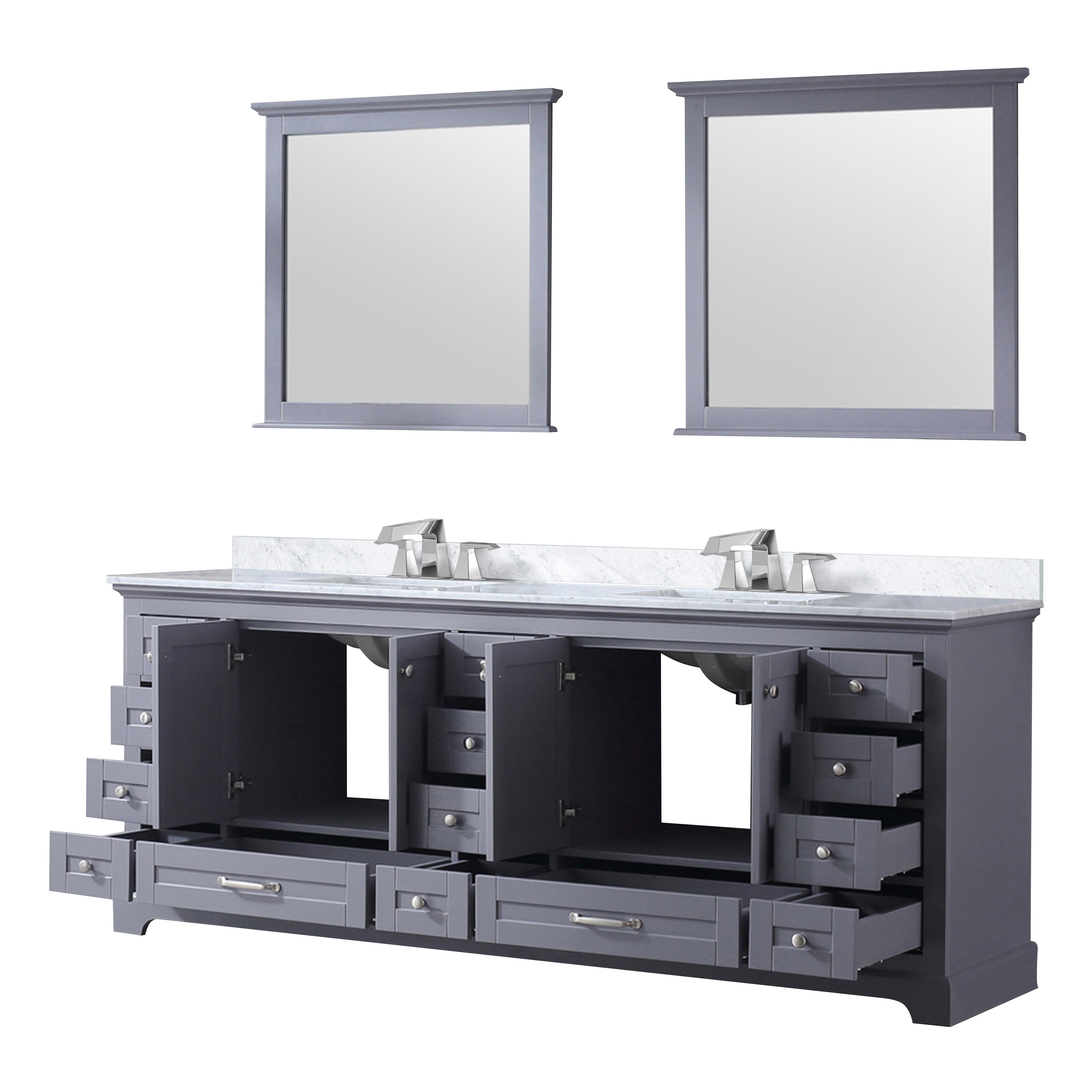 Dukes 84 in. W x 22 in. D Dark Grey Double Bath Vanity