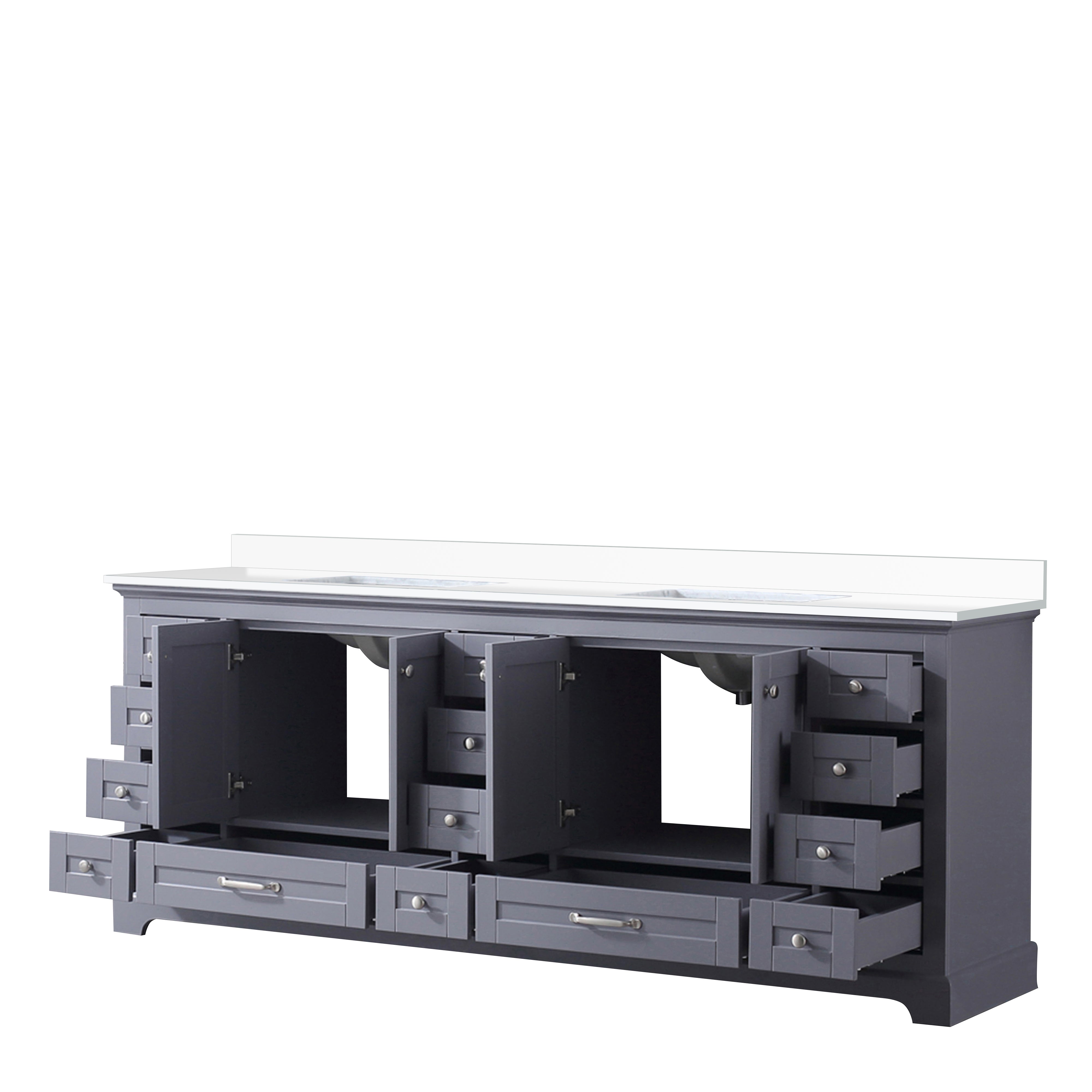Dukes 84 in. W x 22 in. D Dark Grey Double Bath Vanity
