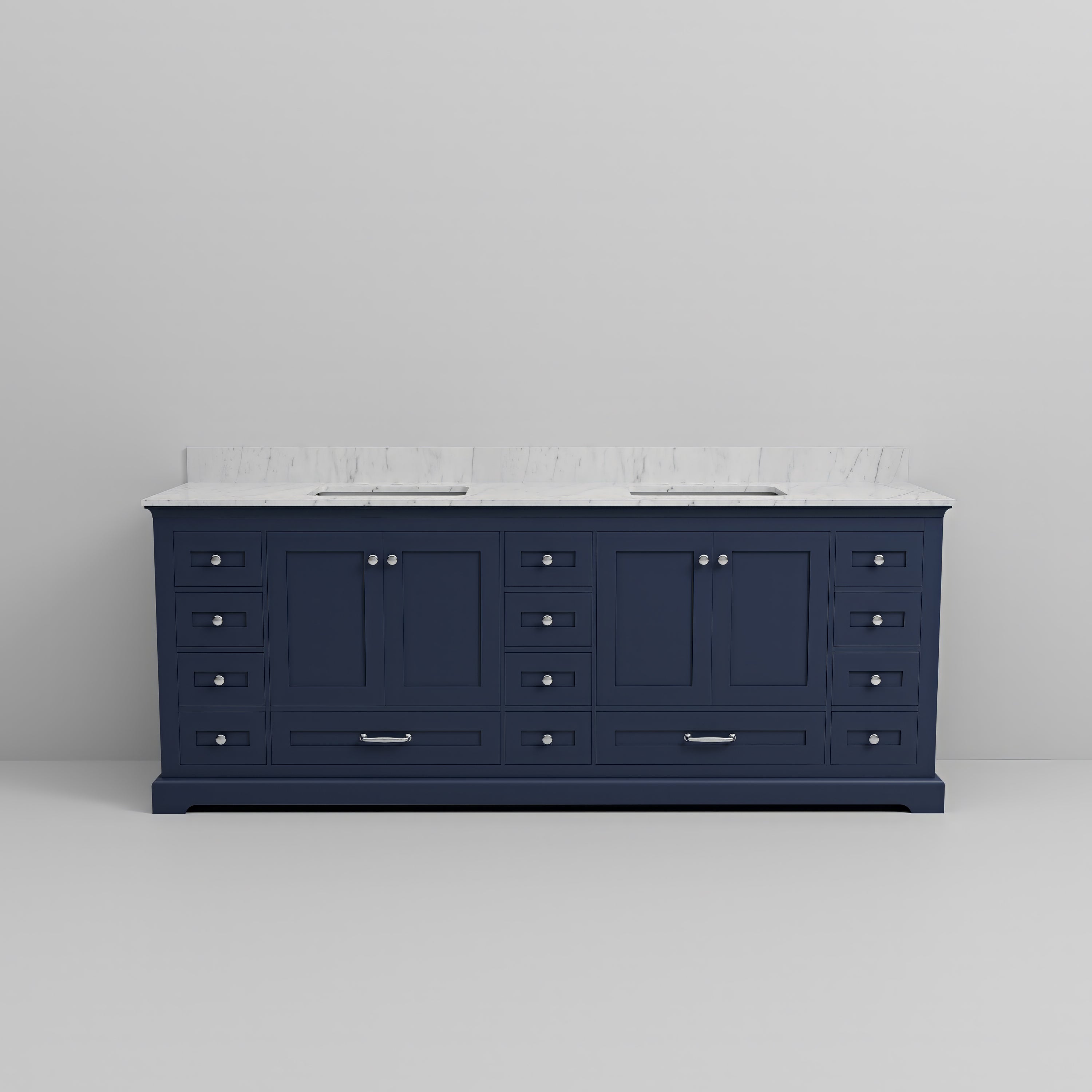 Dukes 84 in. W x 22 in. D Navy Blue Double Bath Vanity