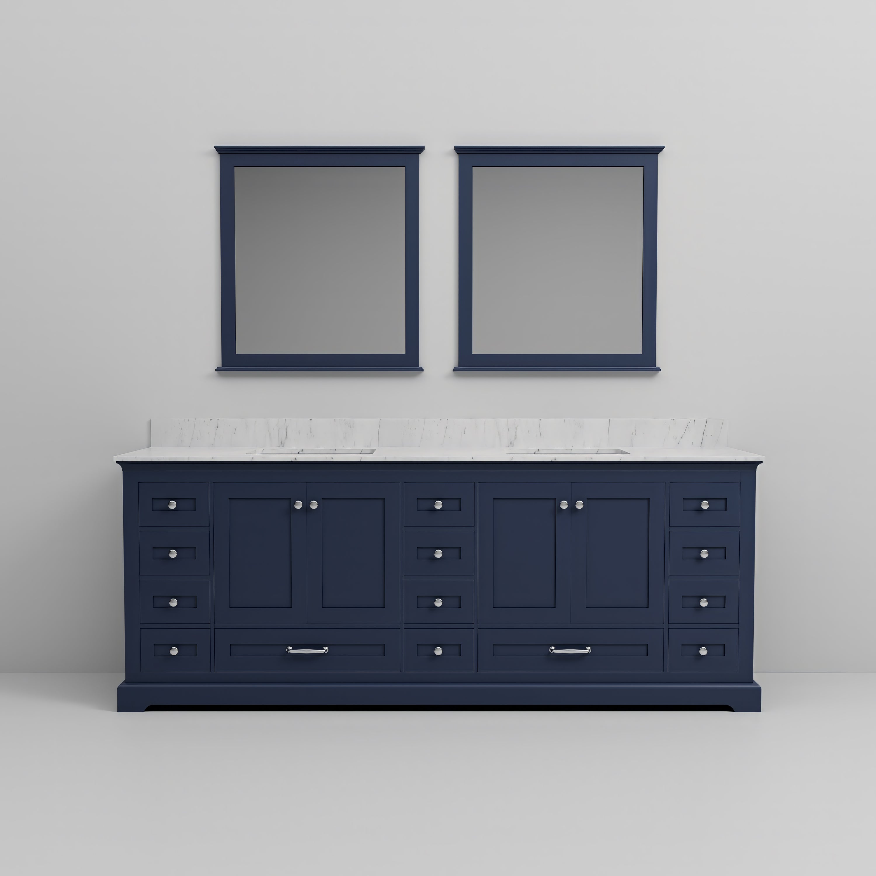 Dukes 84 in. W x 22 in. D Navy Blue Double Bath Vanity