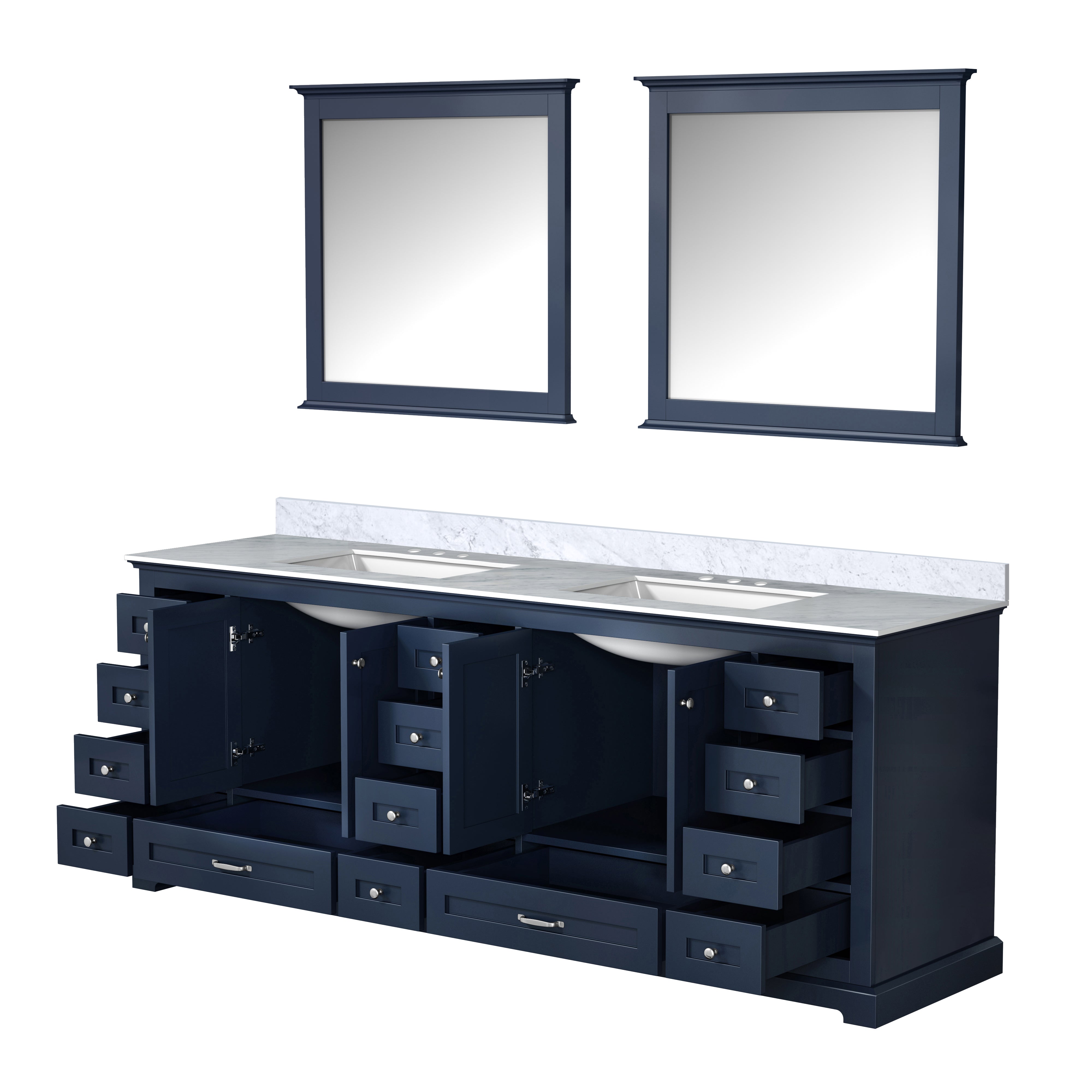 Dukes 84 in. W x 22 in. D Navy Blue Double Bath Vanity