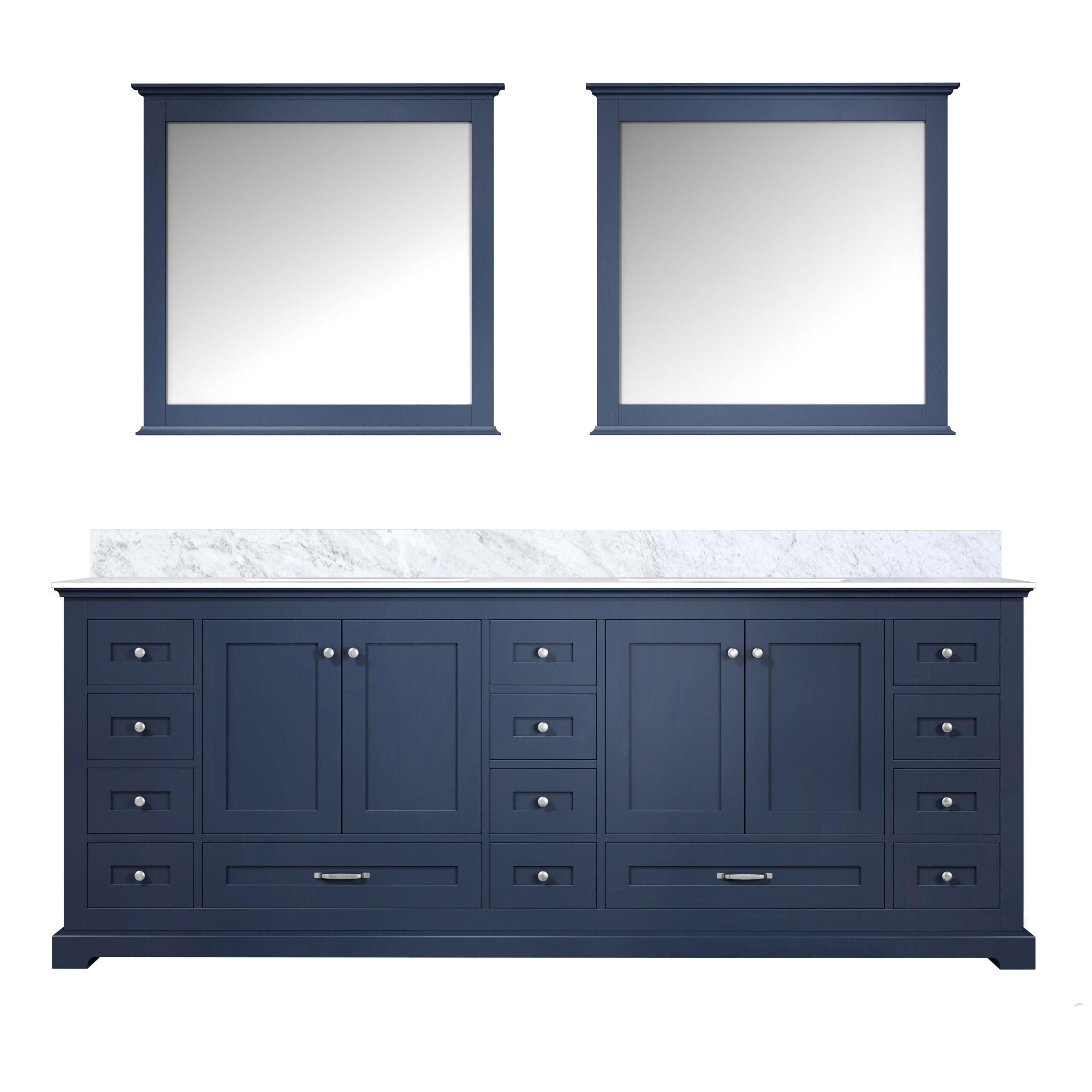 Dukes 84 in. W x 22 in. D Navy Blue Double Bath Vanity