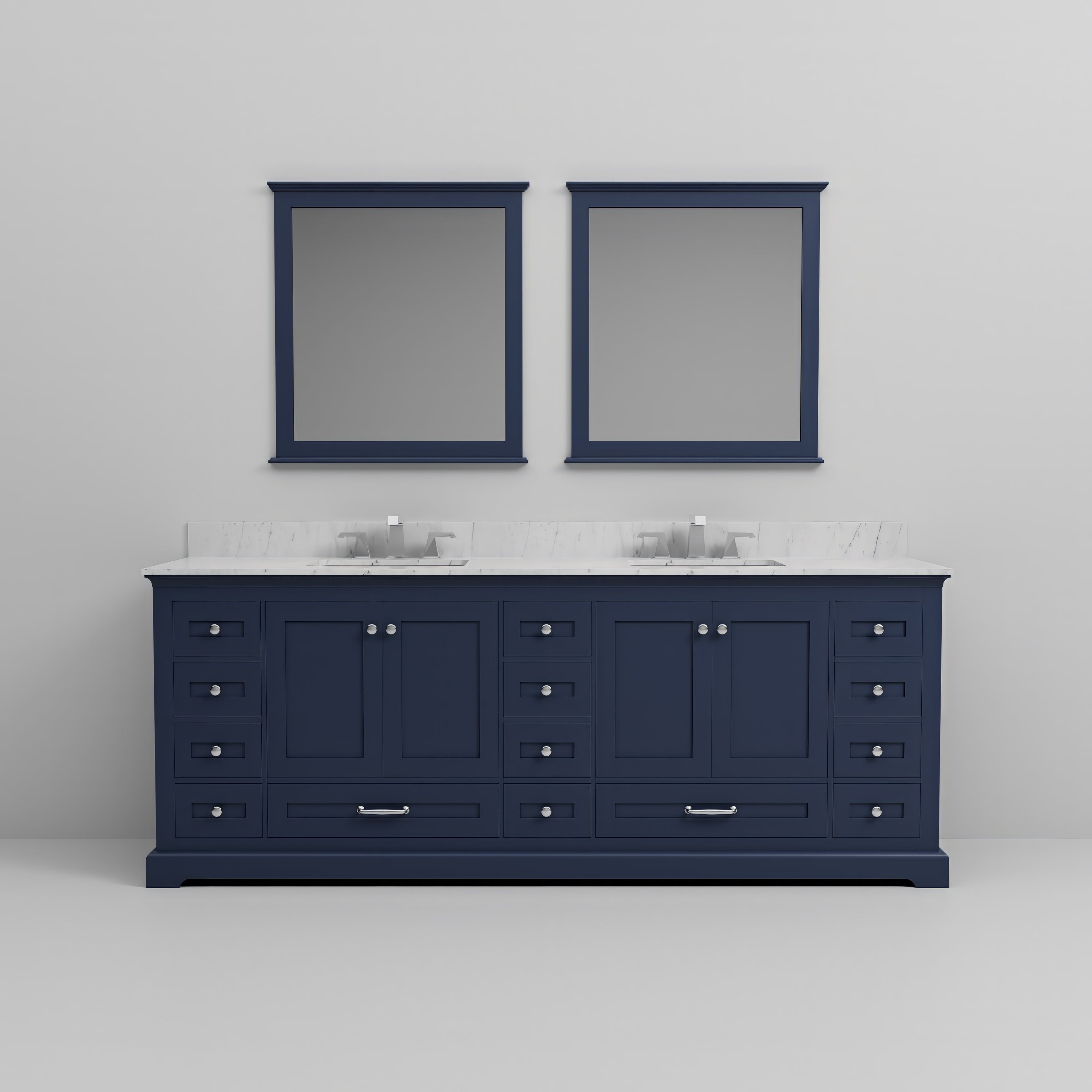 Dukes 84 in. W x 22 in. D Navy Blue Double Bath Vanity