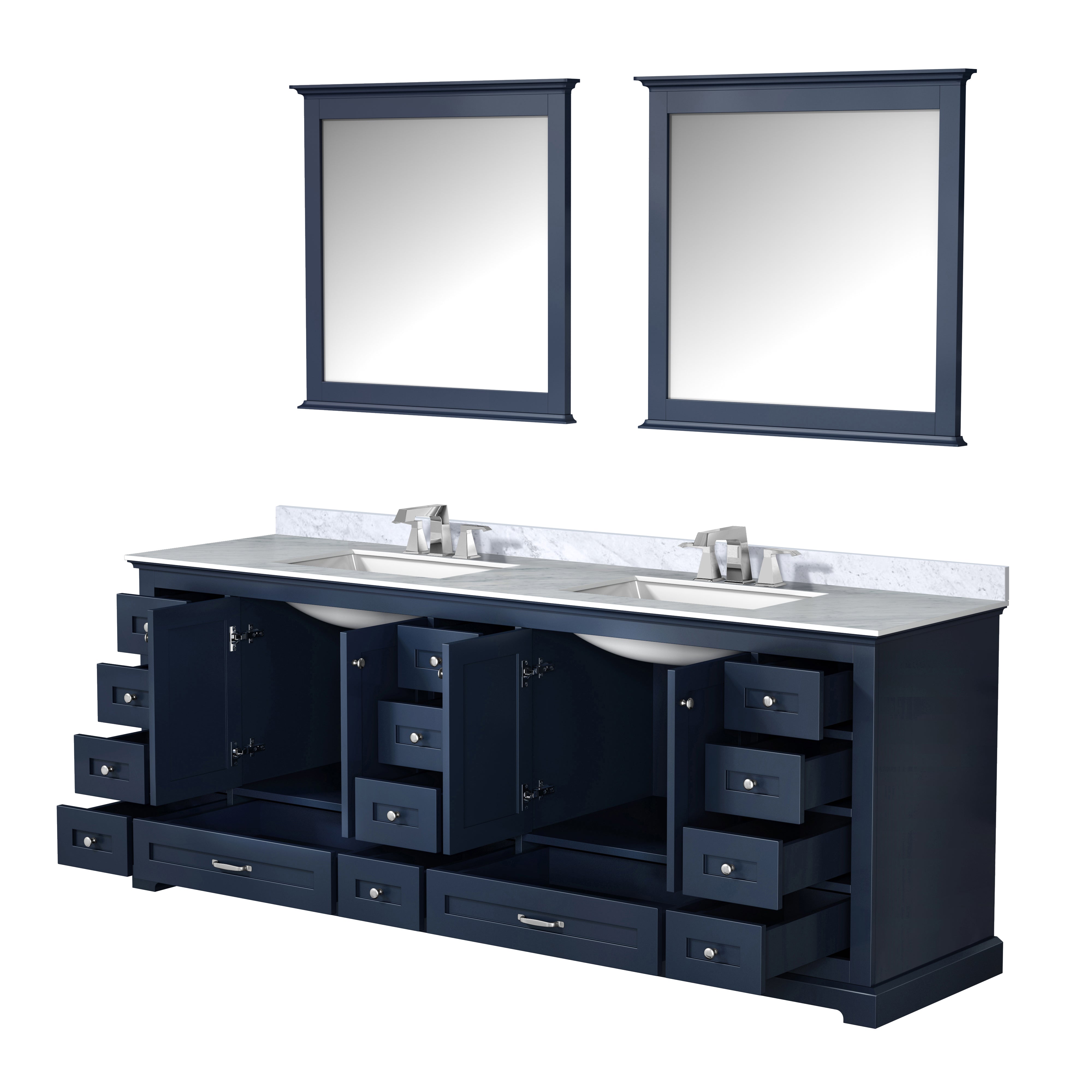 Dukes 84 in. W x 22 in. D Navy Blue Double Bath Vanity