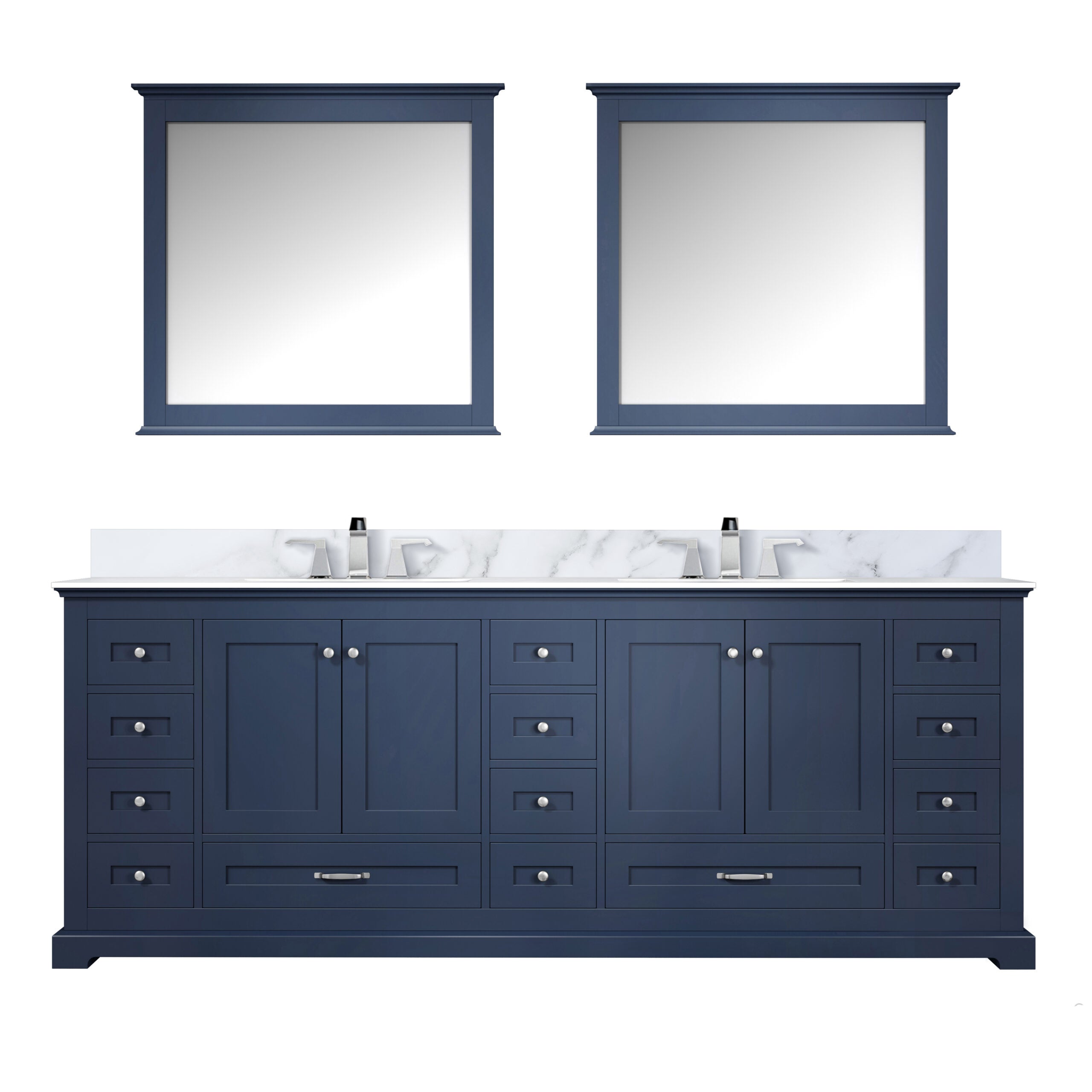 Dukes 84 in. W x 22 in. D Navy Blue Double Bath Vanity
