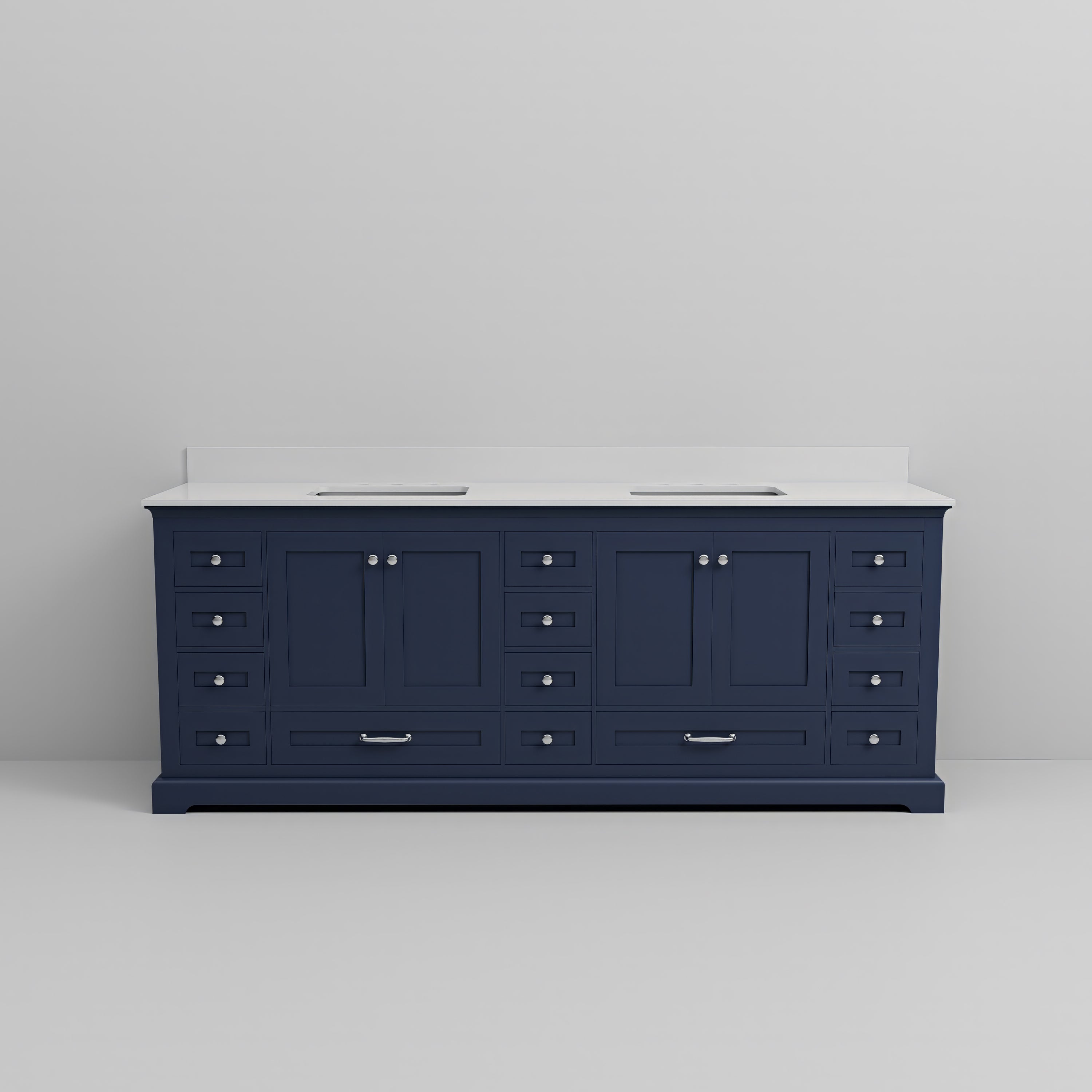Dukes 84 in. W x 22 in. D Navy Blue Double Bath Vanity