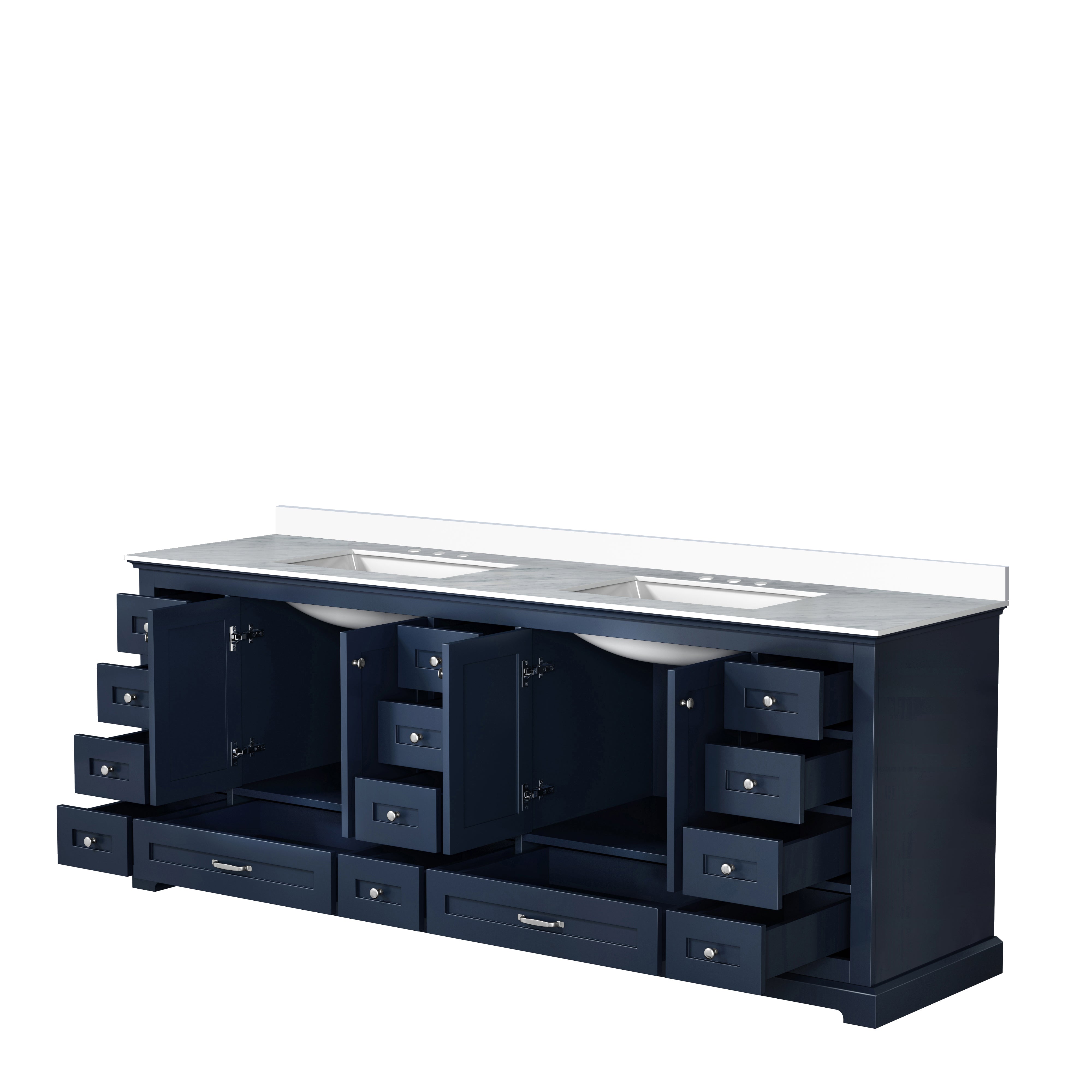 Dukes 84 in. W x 22 in. D Navy Blue Double Bath Vanity